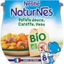 NESTLE Naturnes bio Petit pot patate douce carotte veau dès 8 mois 2x130g