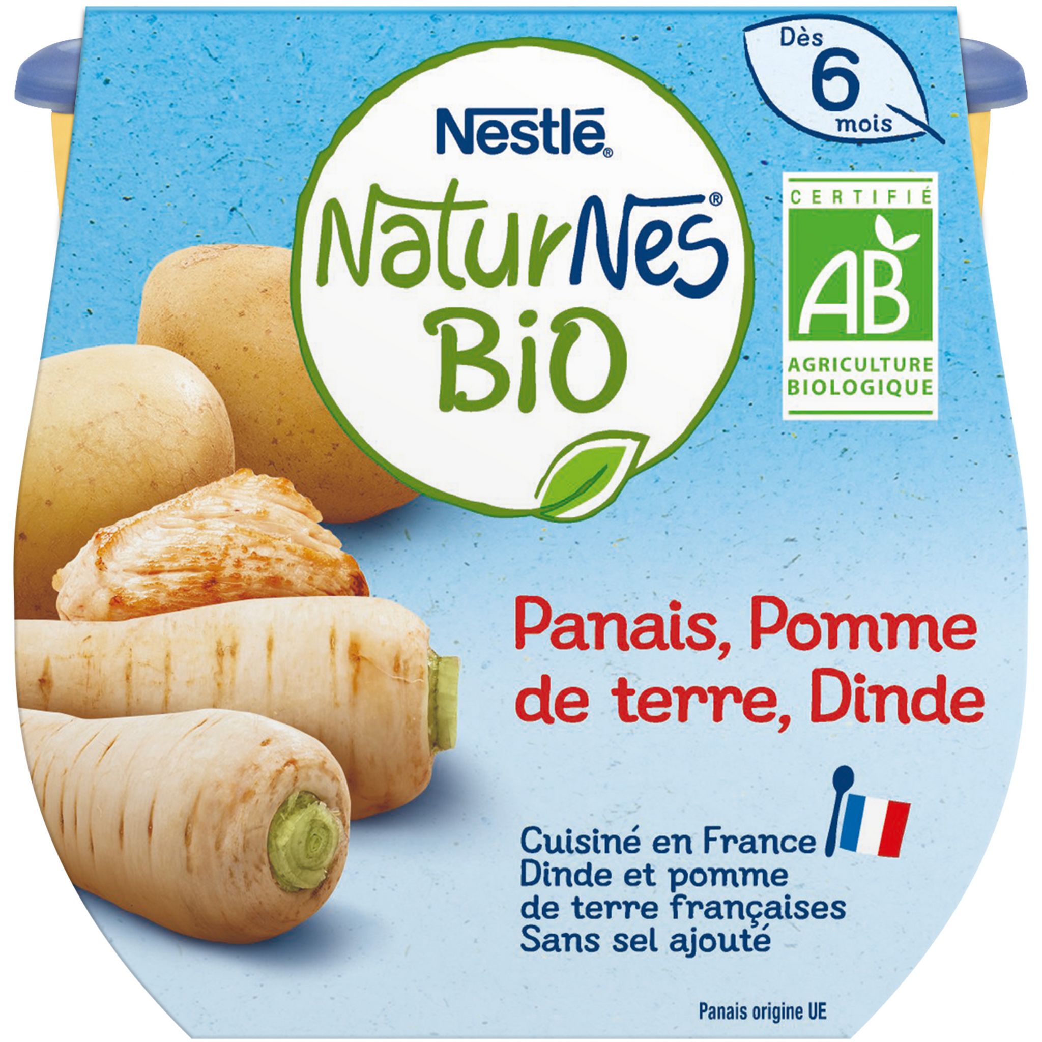 Voir la diapositive 3 : NESTLE Naturnes bio bol panais pomme de terre et dinde dès 6 mois 2x190g