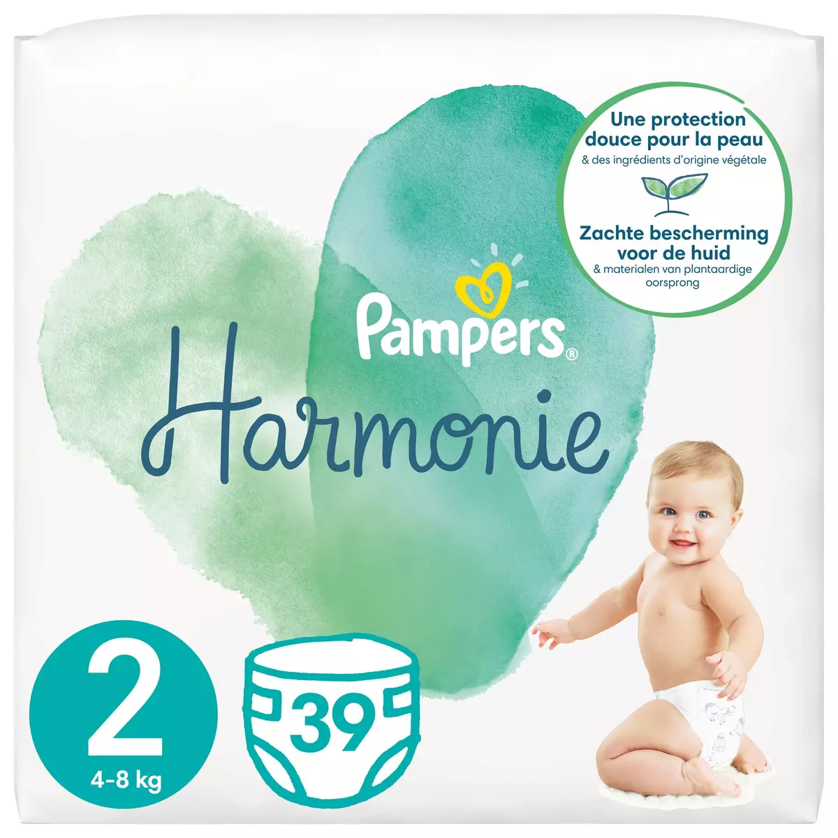 PAMPERS Harmonie couches taille 2 (4-8kg) 27 couches pas cher 