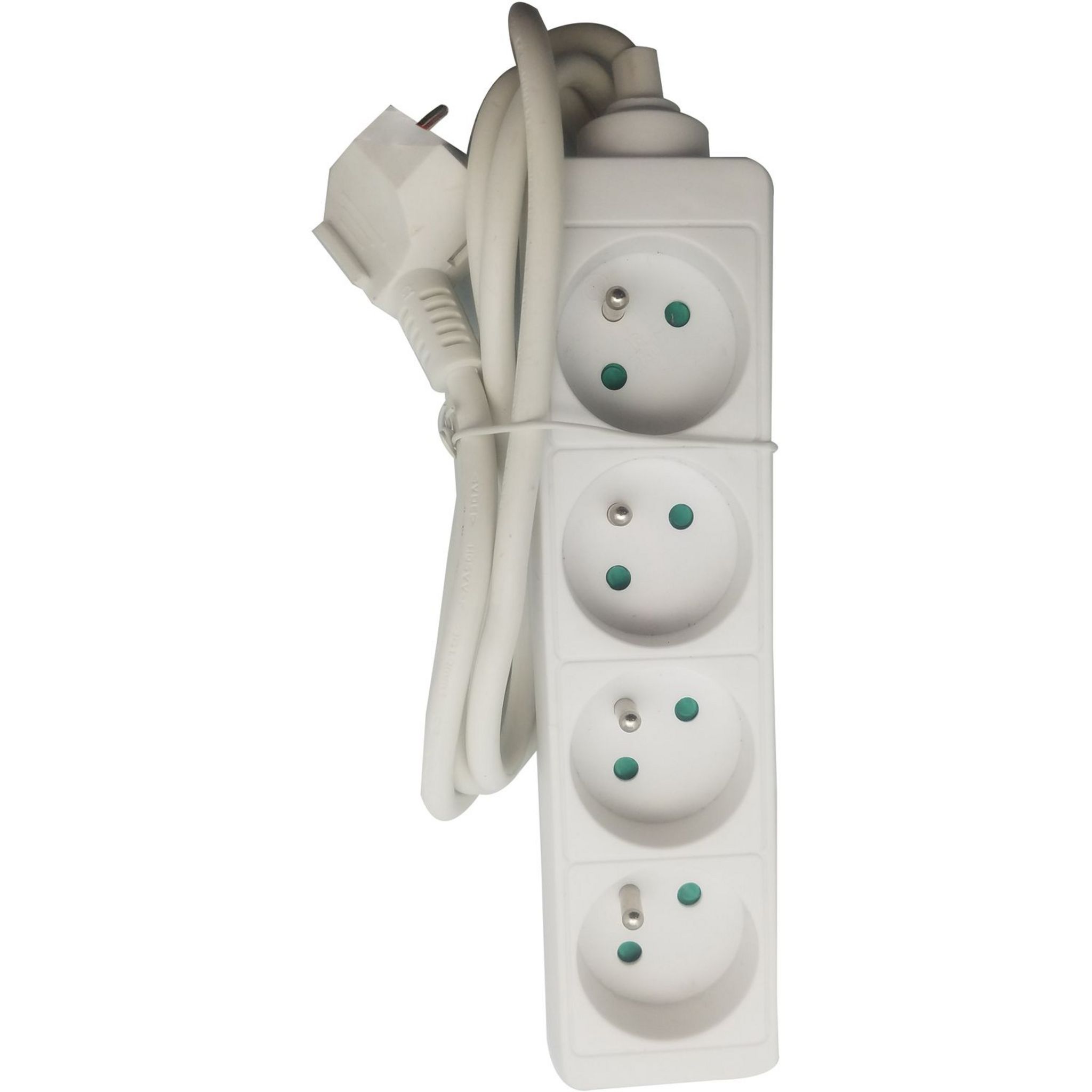 AUCHAN Bloc 4 prises 16A+T sans intérrupteur cable 1m