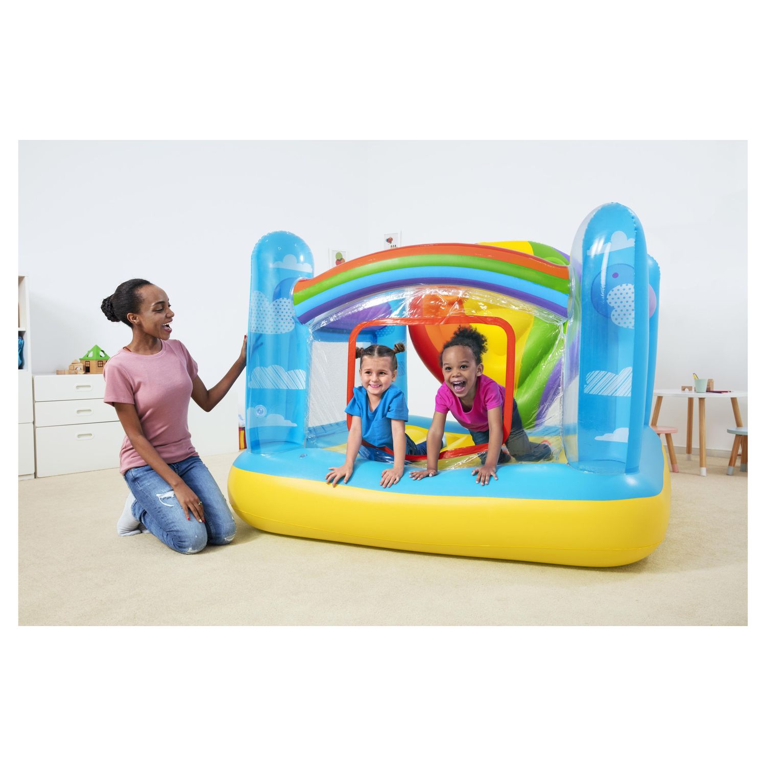 Voir la diapositive 3 : BESTWAY Aire de jeux trampoline