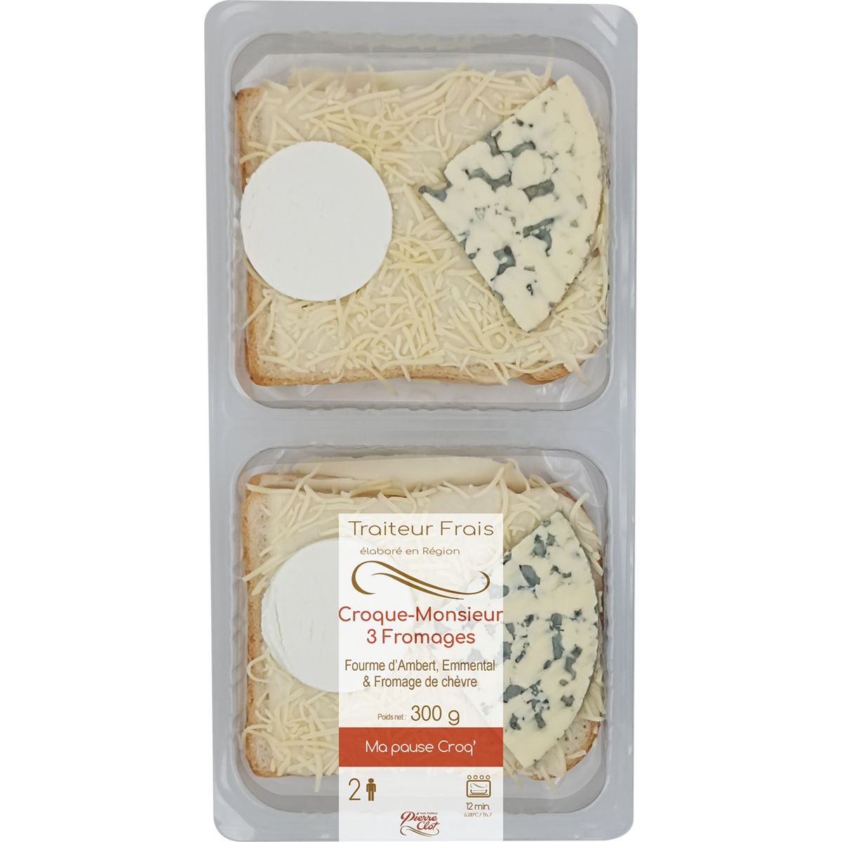 PIERRE CLOT Croque aux 3 fromages 2 pièces  2x150g