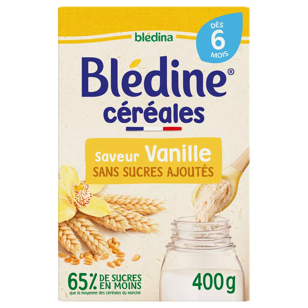BLEDINA Blédine céréales en poudre blé et vanille dès 6 mois 400g
