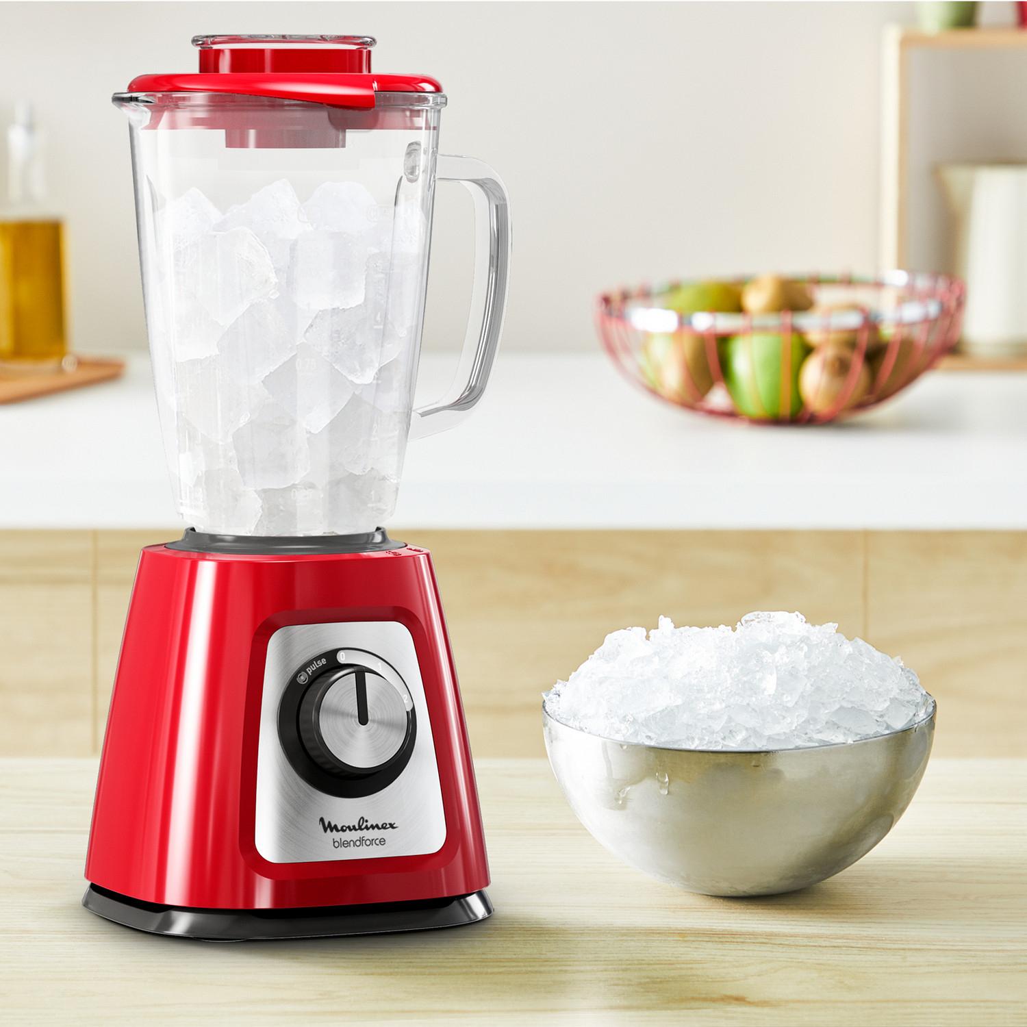 Voir la diapositive 4 : MOULINEX Blender Blendforce bol en verre LM430510 - Rouge