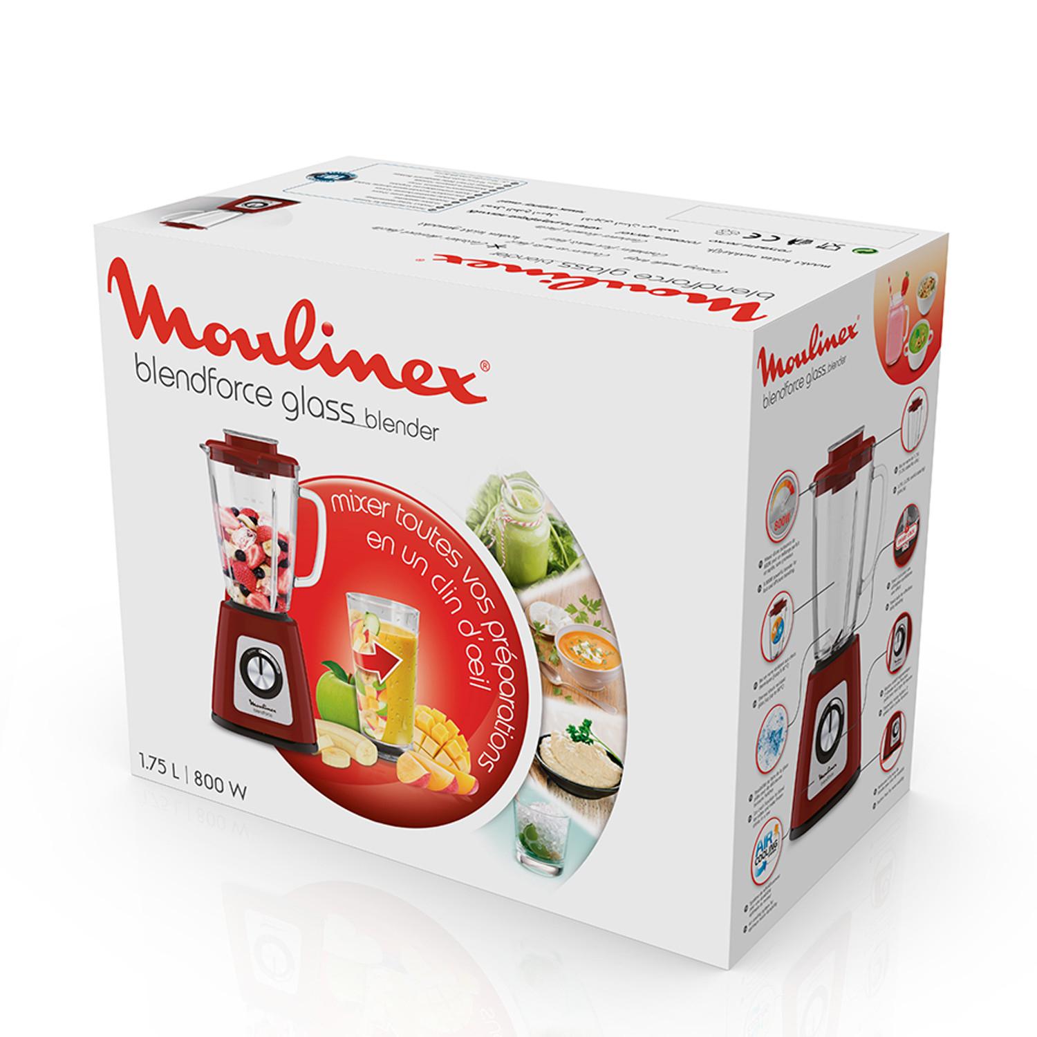 Voir la diapositive 8 : MOULINEX Blender Blendforce bol en verre LM430510 - Rouge