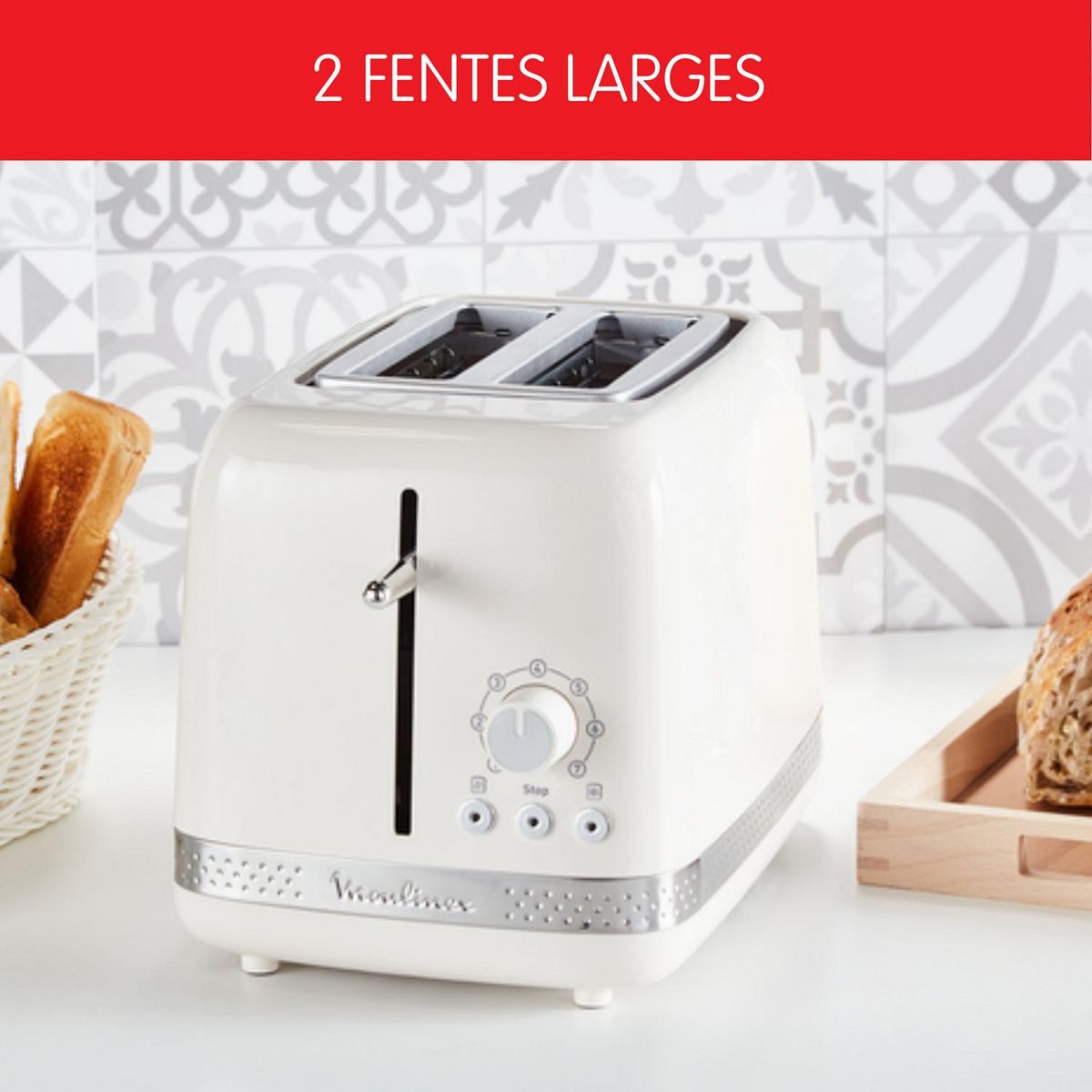 MOULINEX Grille-pain Soleil LT300A10, Ivoire