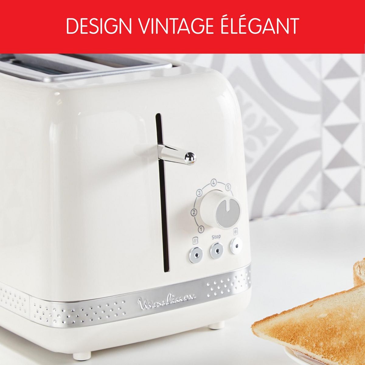 MOULINEX Grille-pain Soleil LT300A10, Ivoire