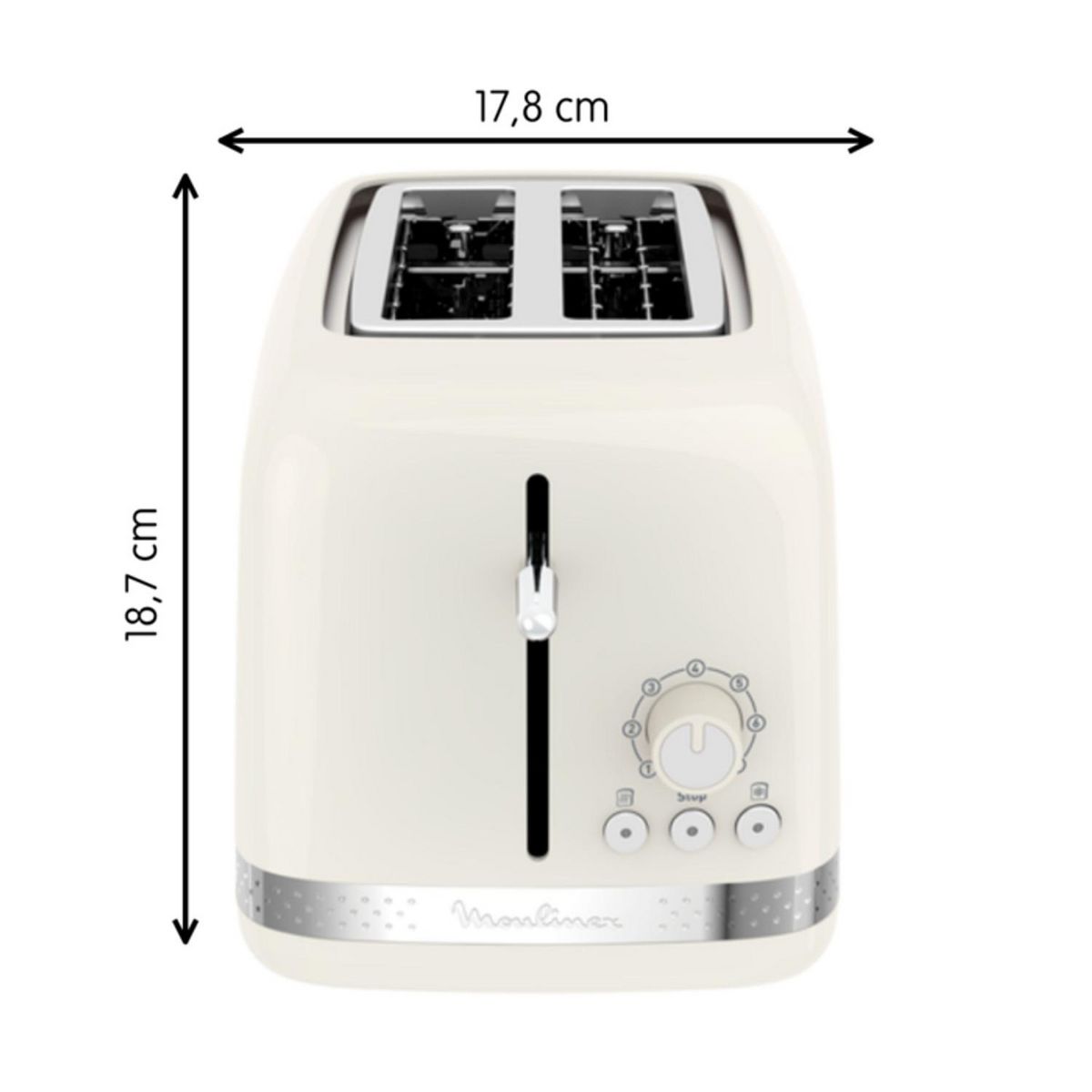 MOULINEX Grille-pain Soleil LT300A10, Ivoire
