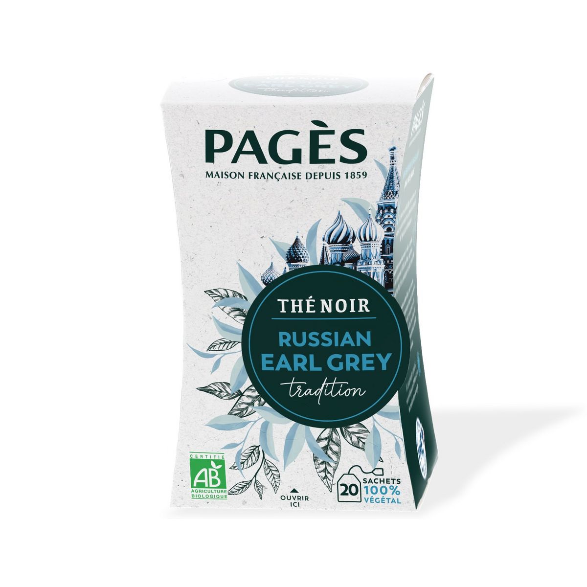 PAGES Thé noir earl grey bio 20 sachets 36g