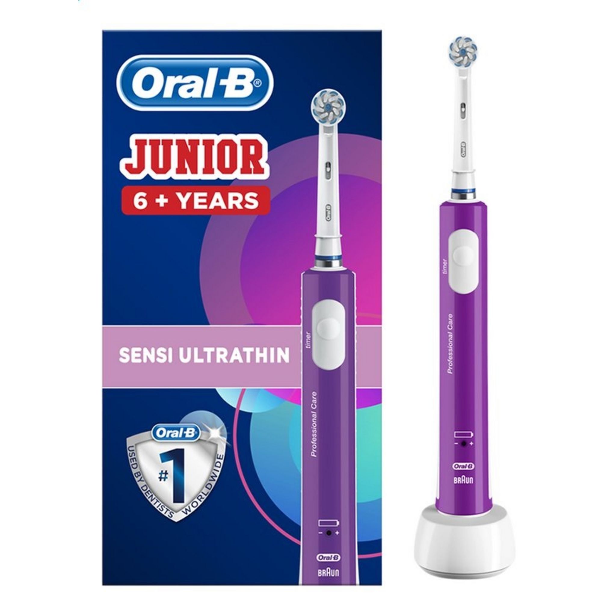 Voir la diapositive 2 : ORAL-B Brosse à dents électrique Junior purple