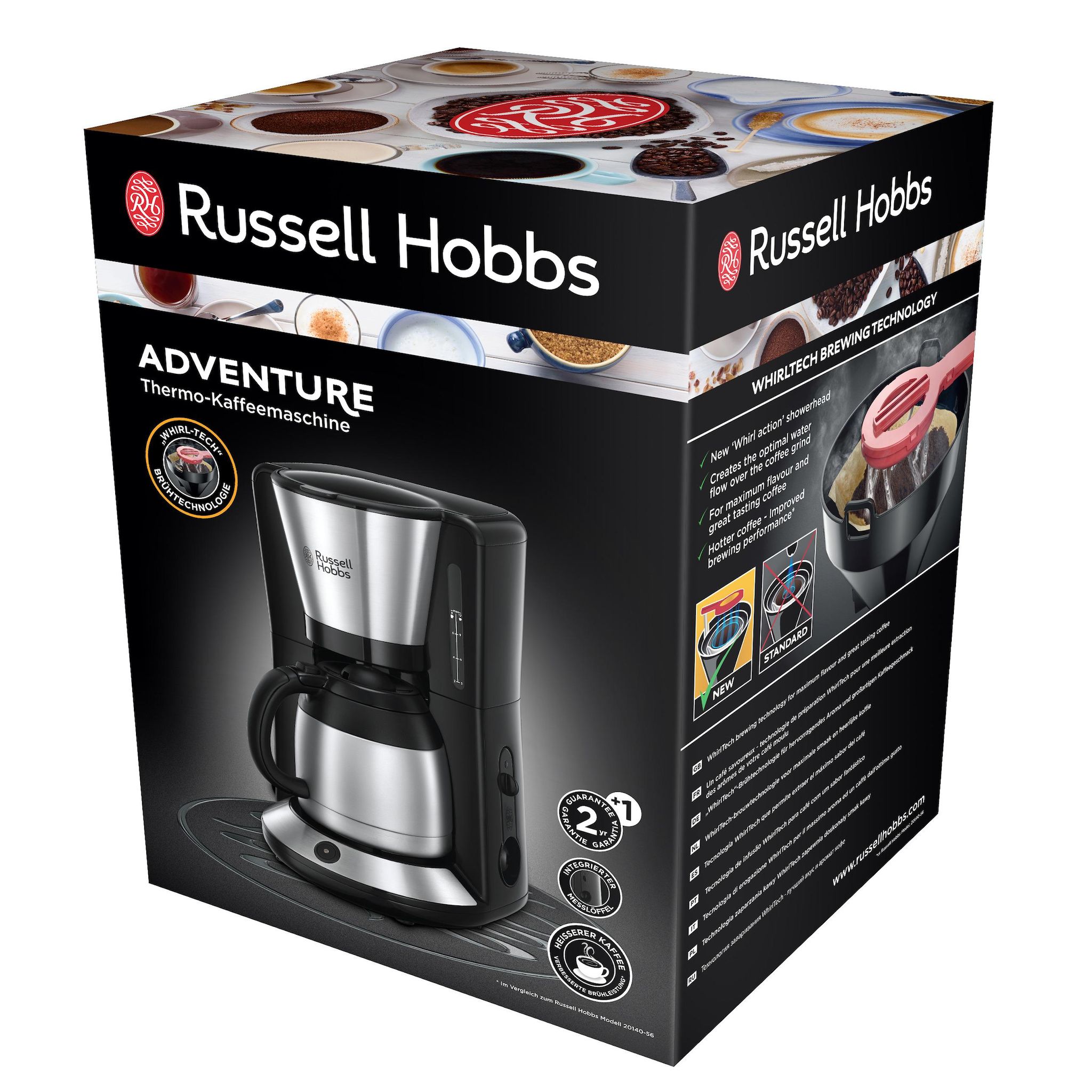 Voir la diapositive 2 : RUSSELL HOBBS Cafetière à filtre Isotherme 24020-56 - Noir et Argent