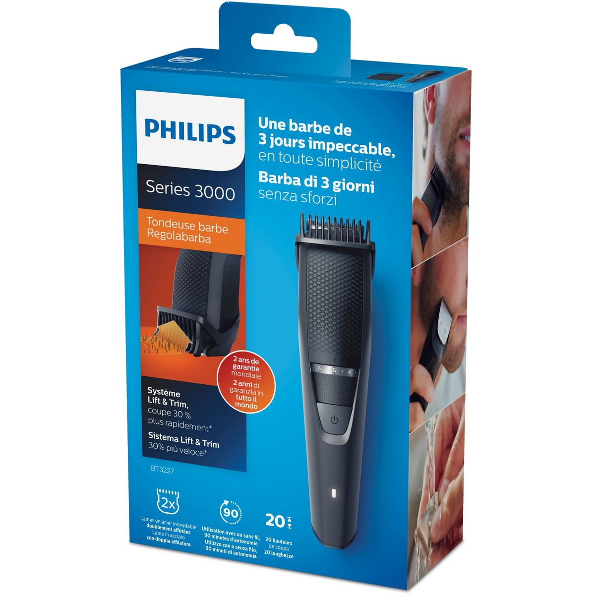 PHILIPS Tondeuse barbe Série 3000 BT3227/14 , Rechargeable