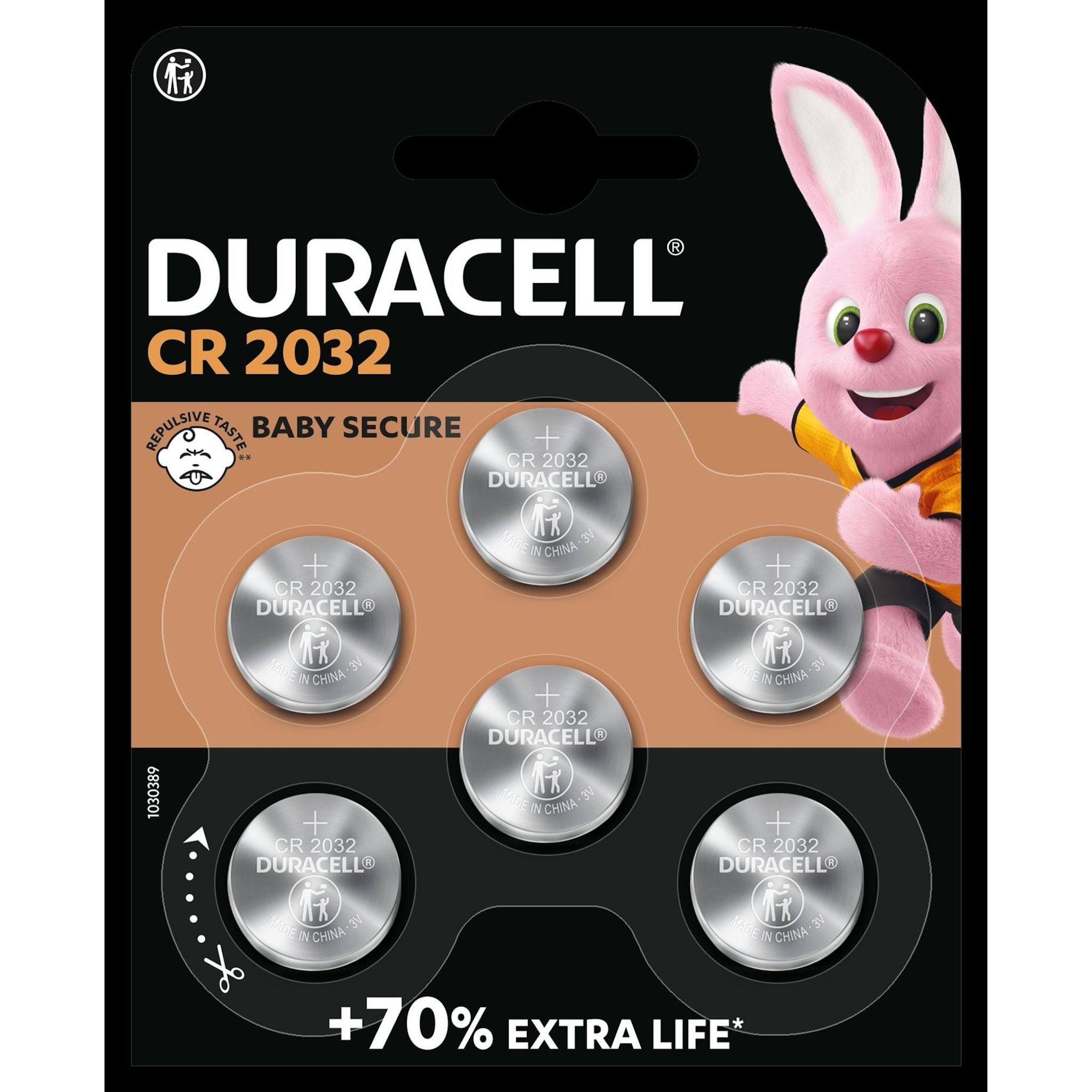 DURACELL Piles Bouton Lithium CR2032