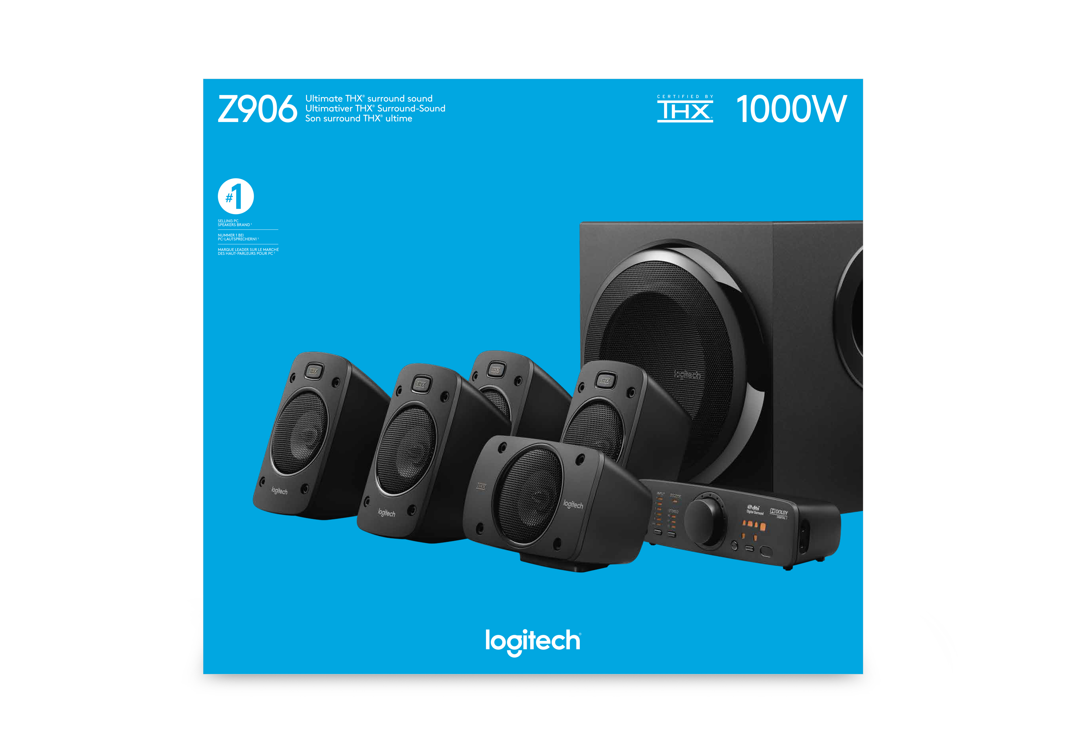 Voir la diapositive 2 : LOGITECH Enceinte Z906SURROUND avec fil Noir