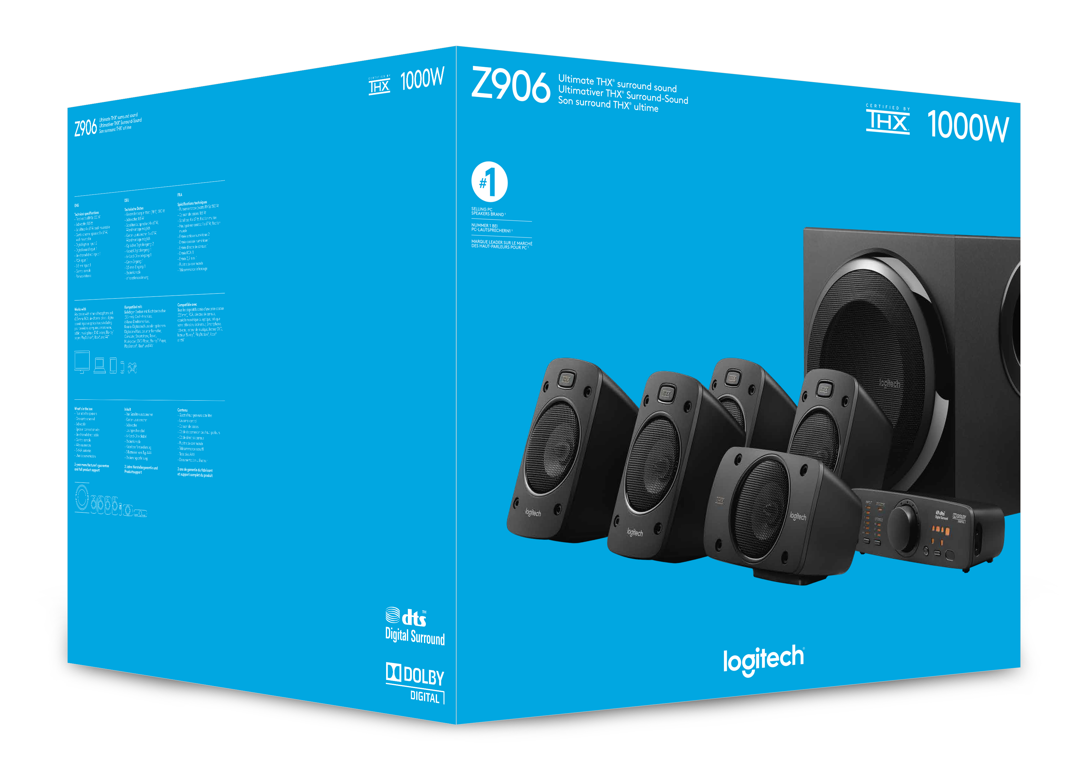 Voir la diapositive 14 : LOGITECH Enceinte Z906SURROUND avec fil Noir