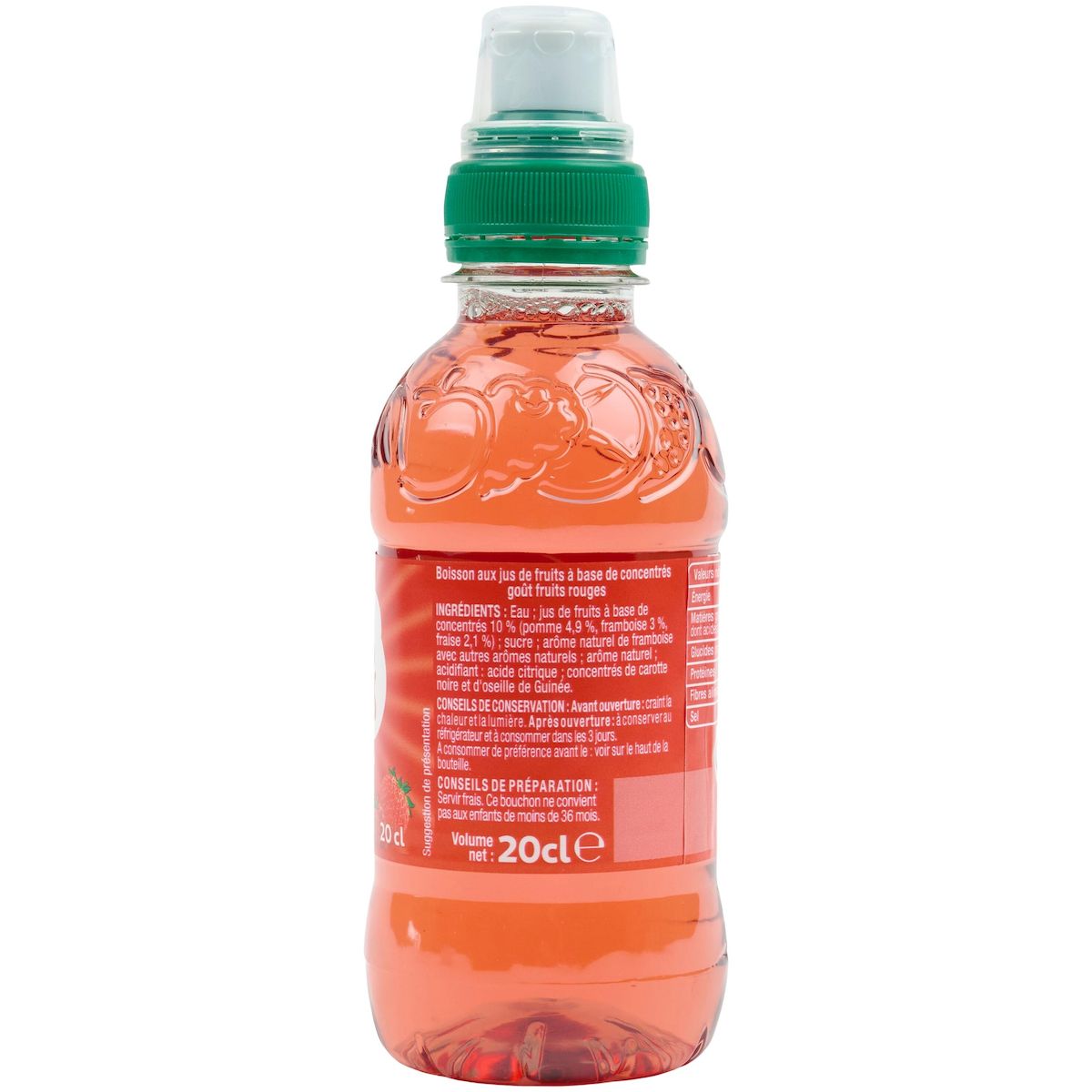 AUCHAN Boisson aux fruits rouges 20cl