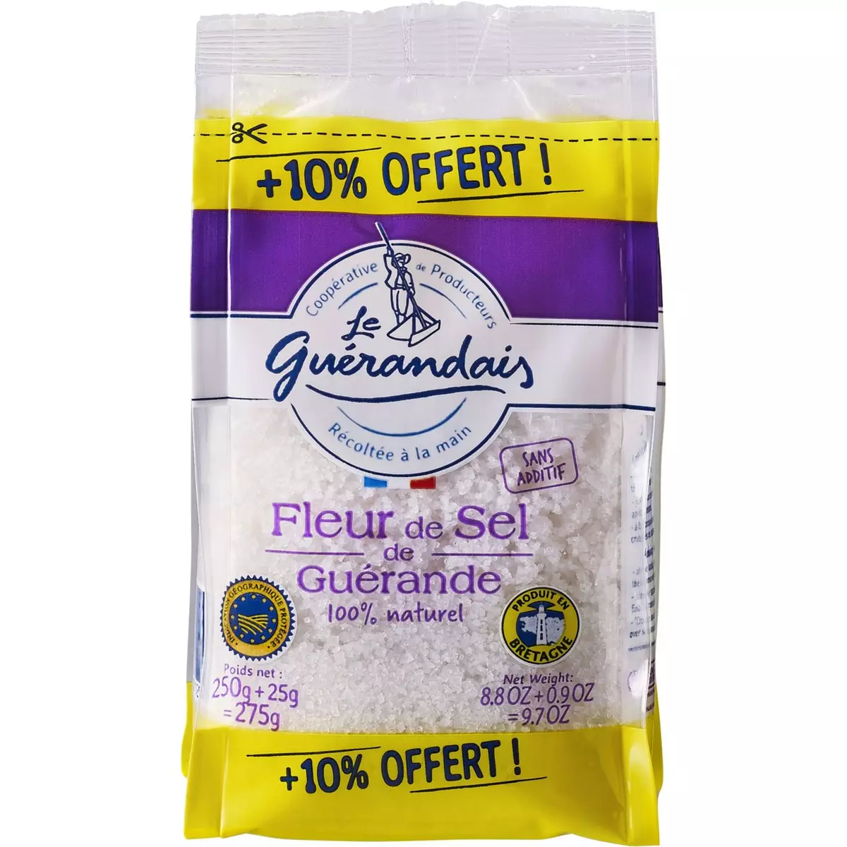 LE GUERANDAIS Fleur de sel de Guérande IGP 250g+10% offert 275g