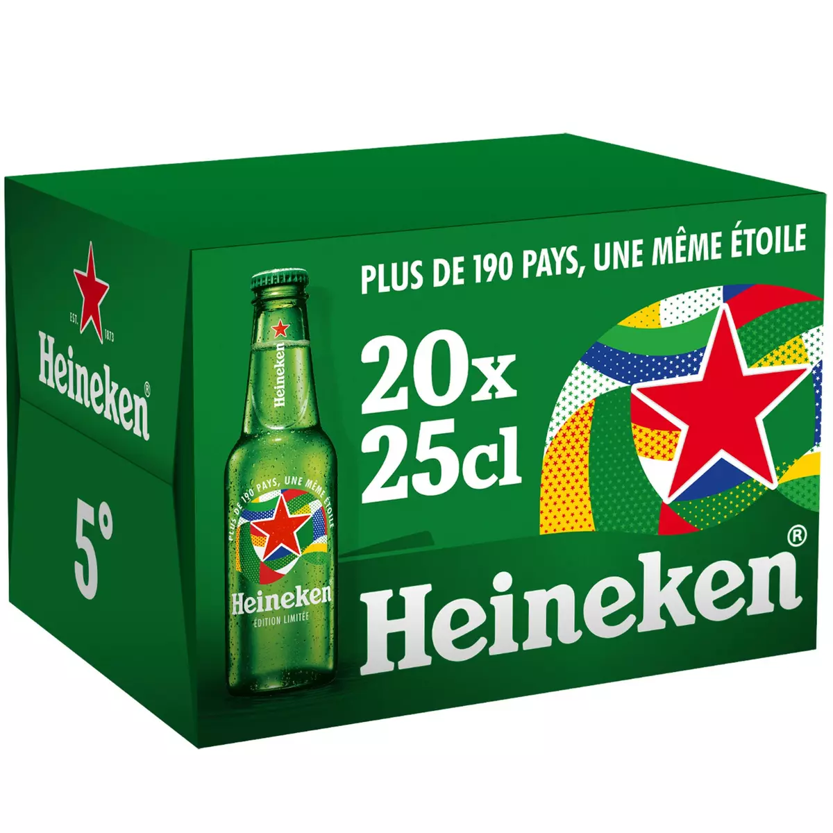 HEINEKEN Bière blonde premium 5% bouteilles 20x25cl
