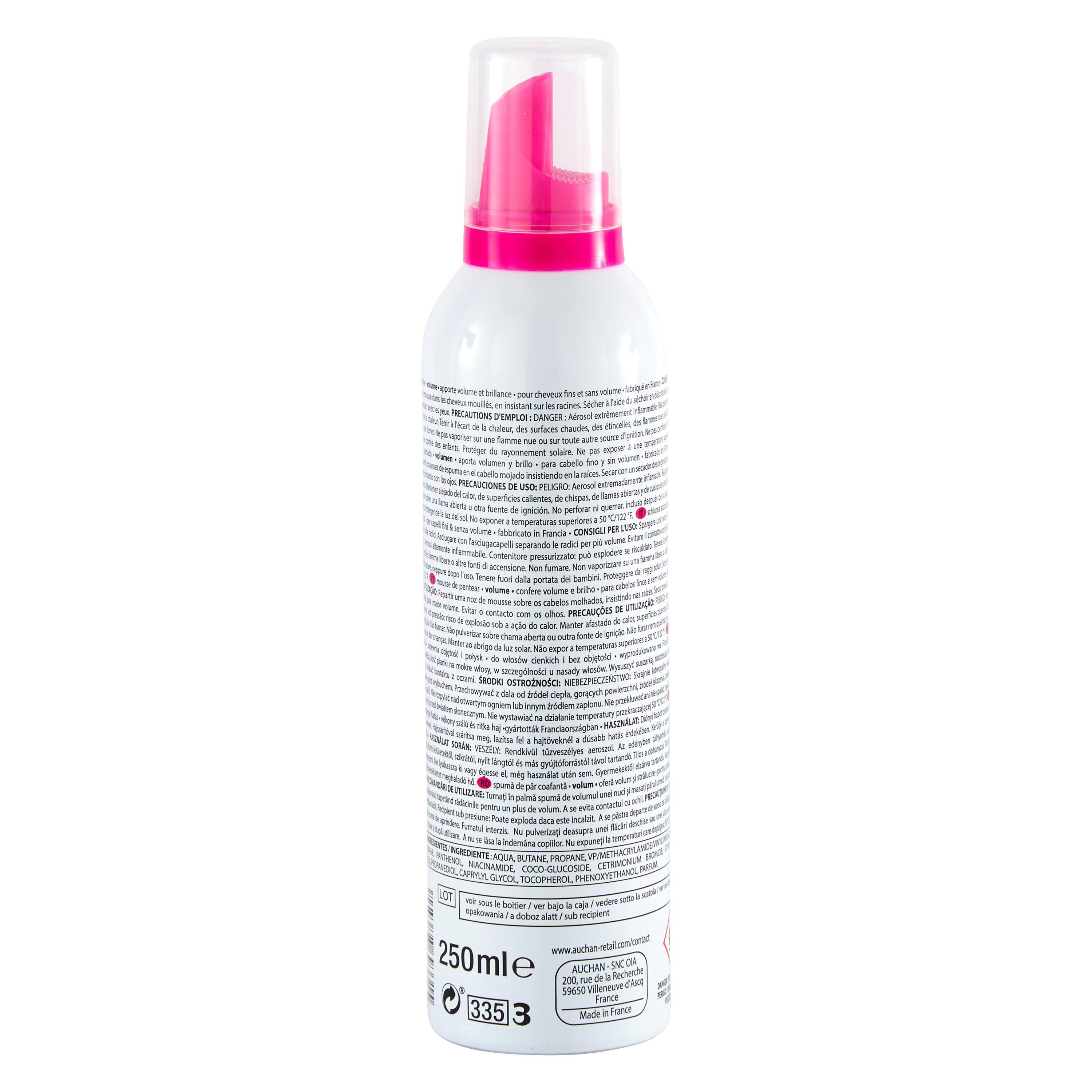 Voir la diapositive 2 : COSMIA Mousse coiffante volume & brillance 250ml