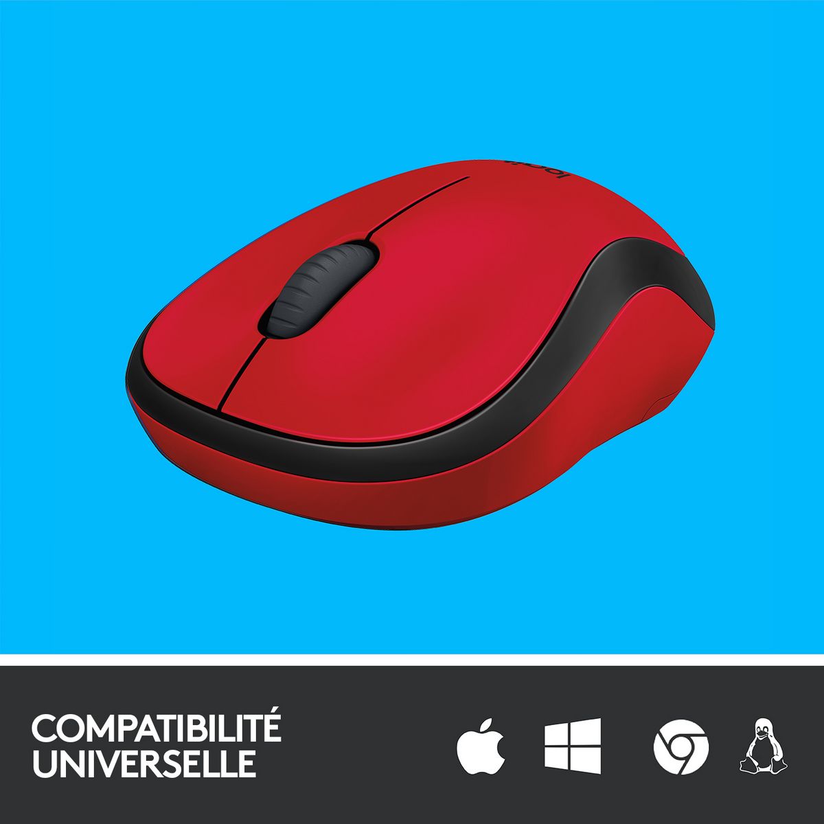 LOGITECH Souris Sans Fil M220 Silencieuse Rouge