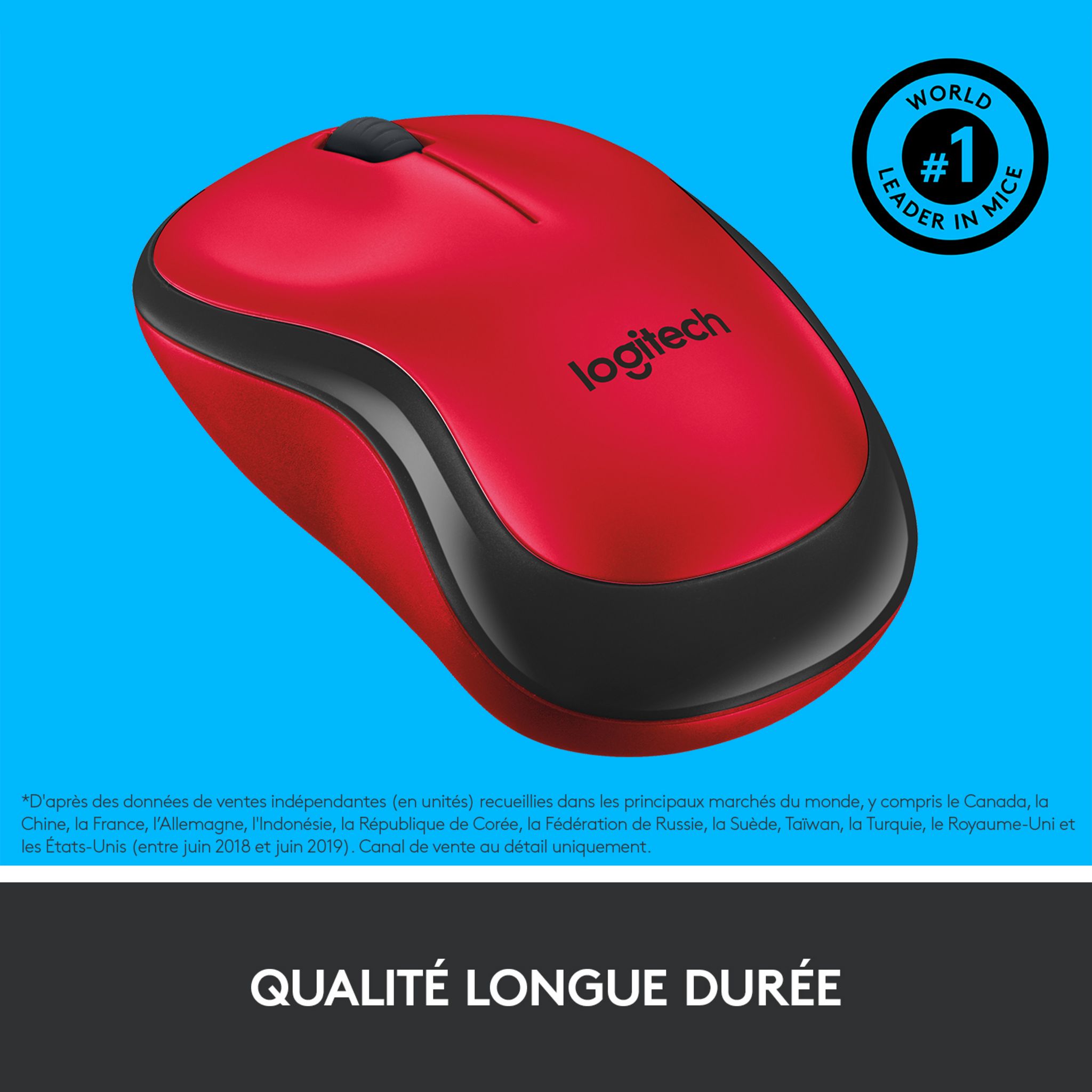 Voir la diapositive 3 : LOGITECH Souris Sans Fil M220 Silencieuse Rouge