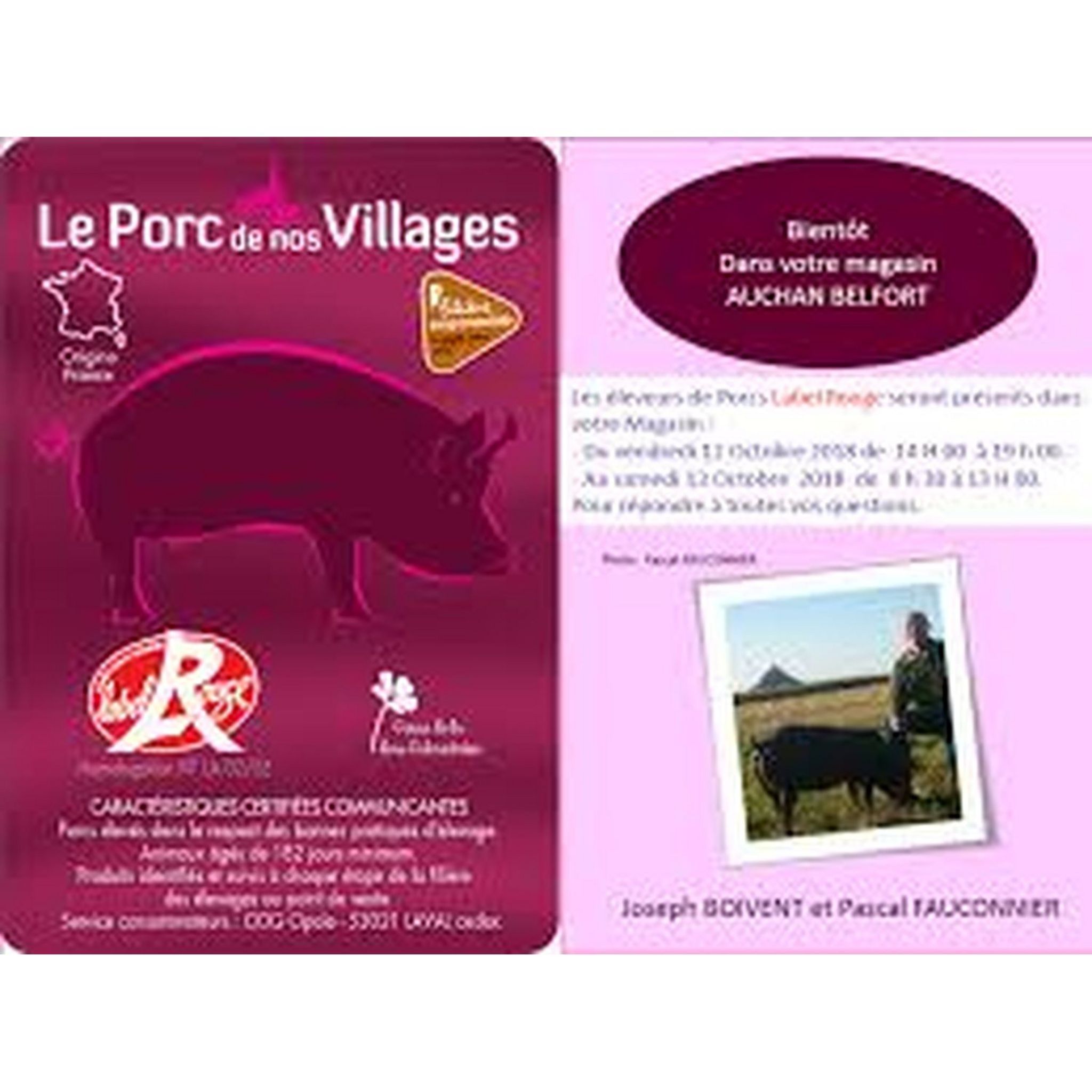 Voir la diapositive 3 : LE PORC DE NOS VILLAGES CULTIVONS LE BON Filet de porc sans os à rôtir label rouge 4 parts 750g
