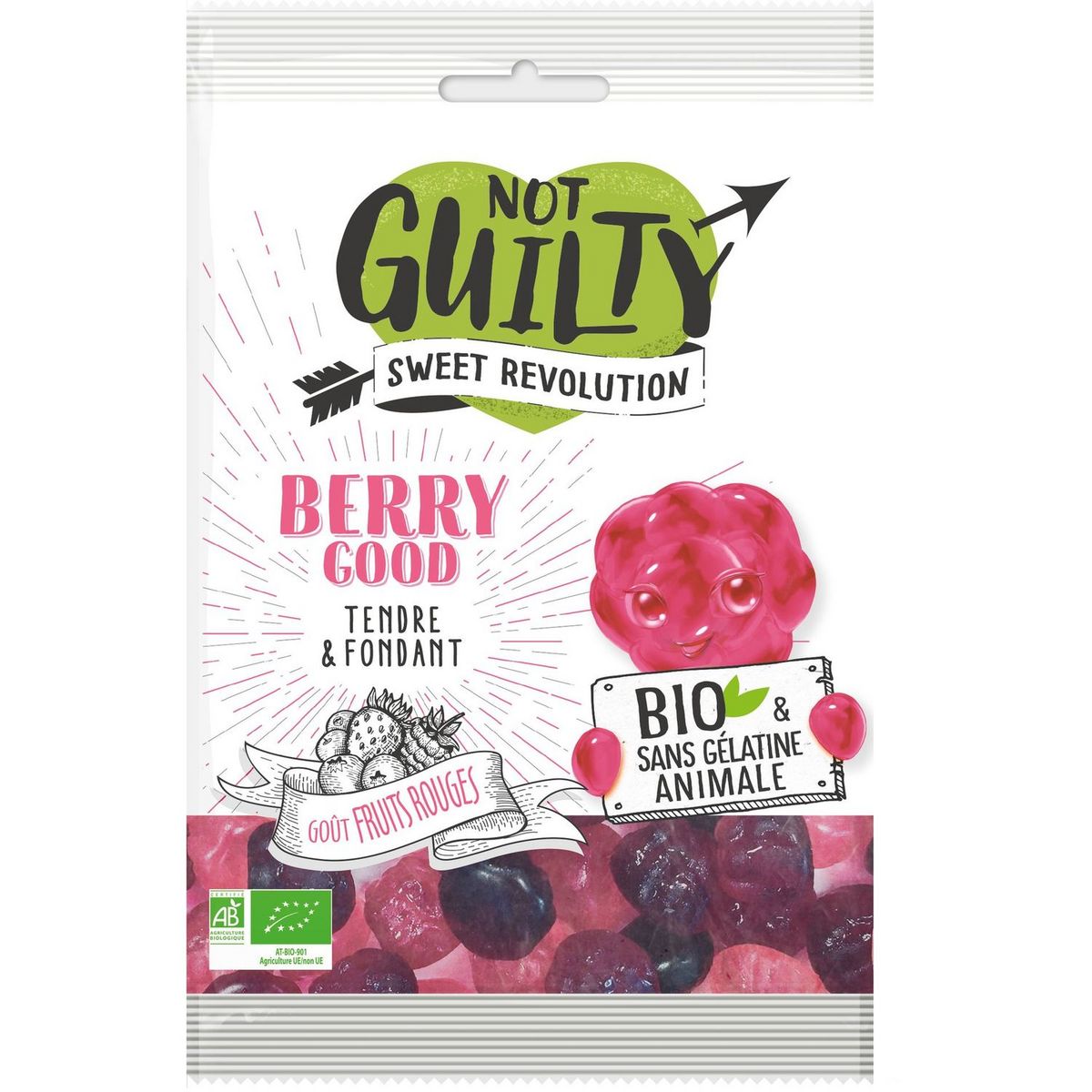 NOT GUILTY Bonbons bio aux fruits rouges sans gélatine animale 100g