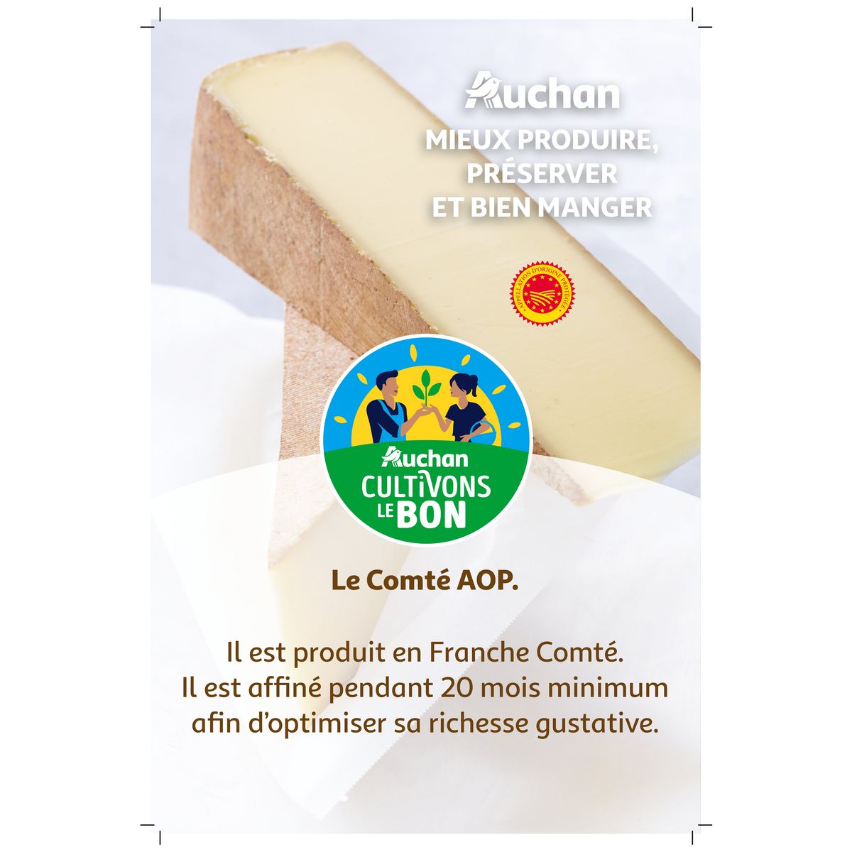 JURAFLORE CULTIVONS LE BON Comté affiné 20 mois Filière Responsable AOP 220g
