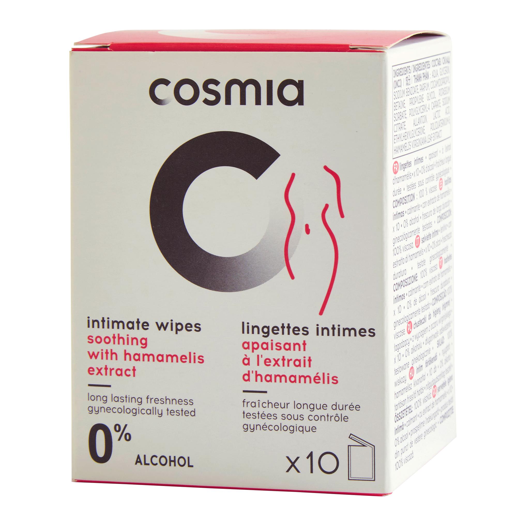 Voir la diapositive 2 : COSMIA Lingettes intime individuelles douceur 10 lingettes