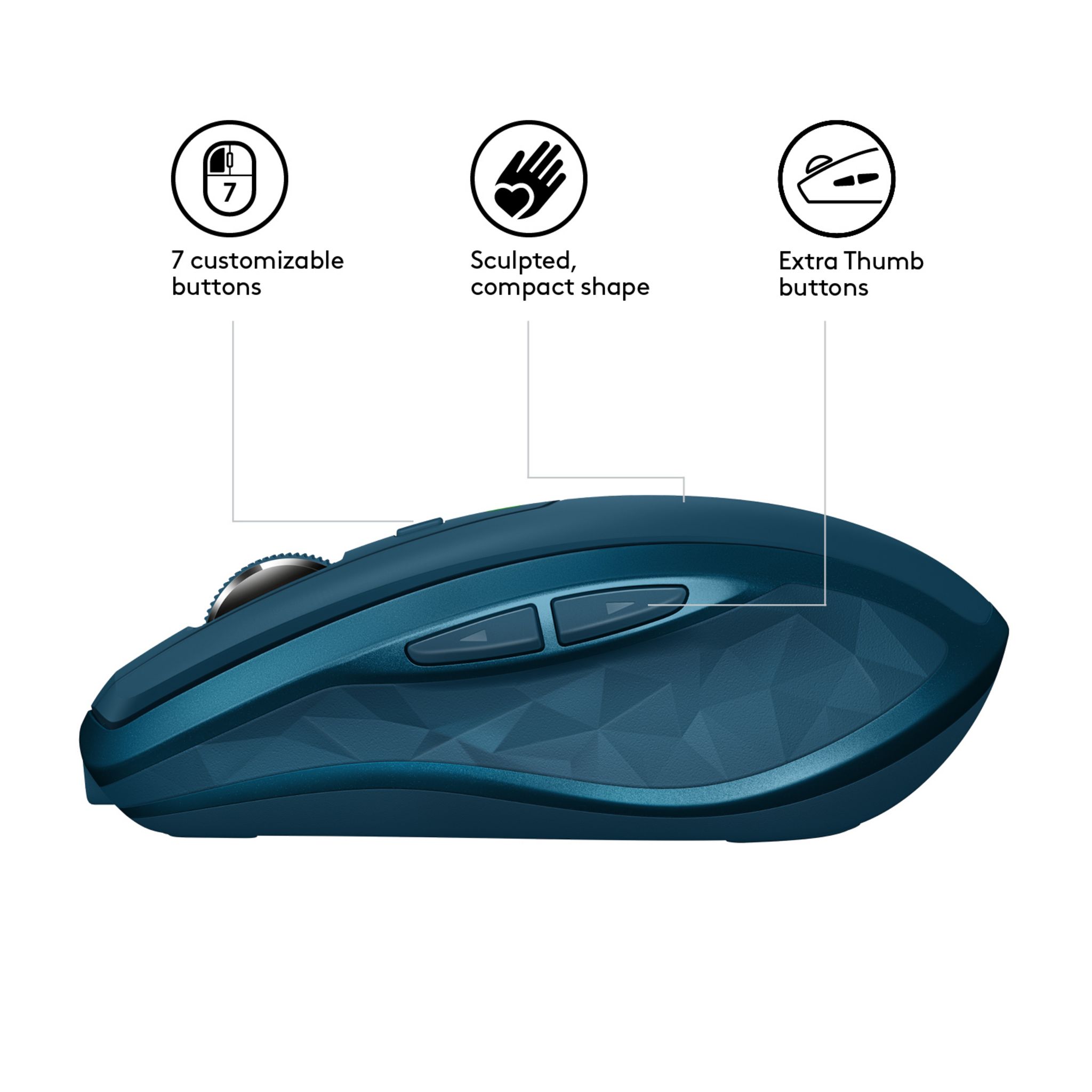 Voir la diapositive 12 : LOGITECH Souris - Sans fil - MX ANYWHERE 2S - Bleu