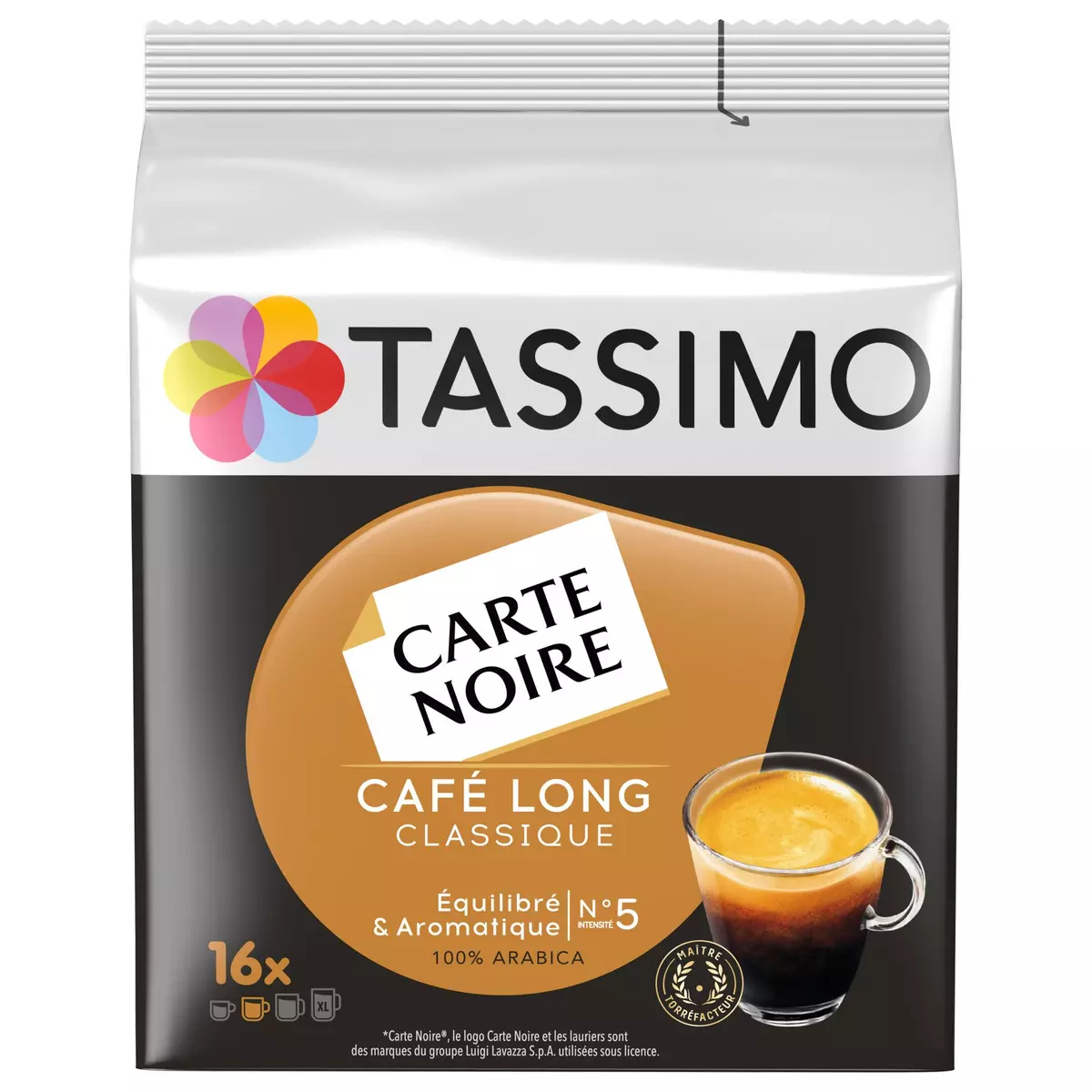 Café Dosette L'Or Café Long Classique - TASSIMO - 16 dosettes de