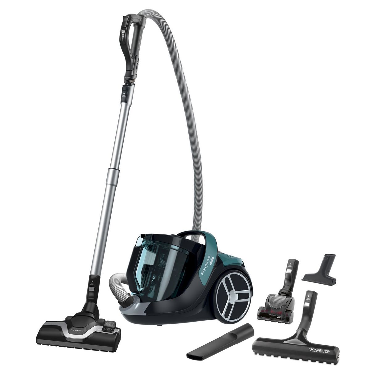 ROWENTA Aspirateur traîneau sans sac RO7262EA, 550 W, 72 dB, 2.5 L - Noir et Vert