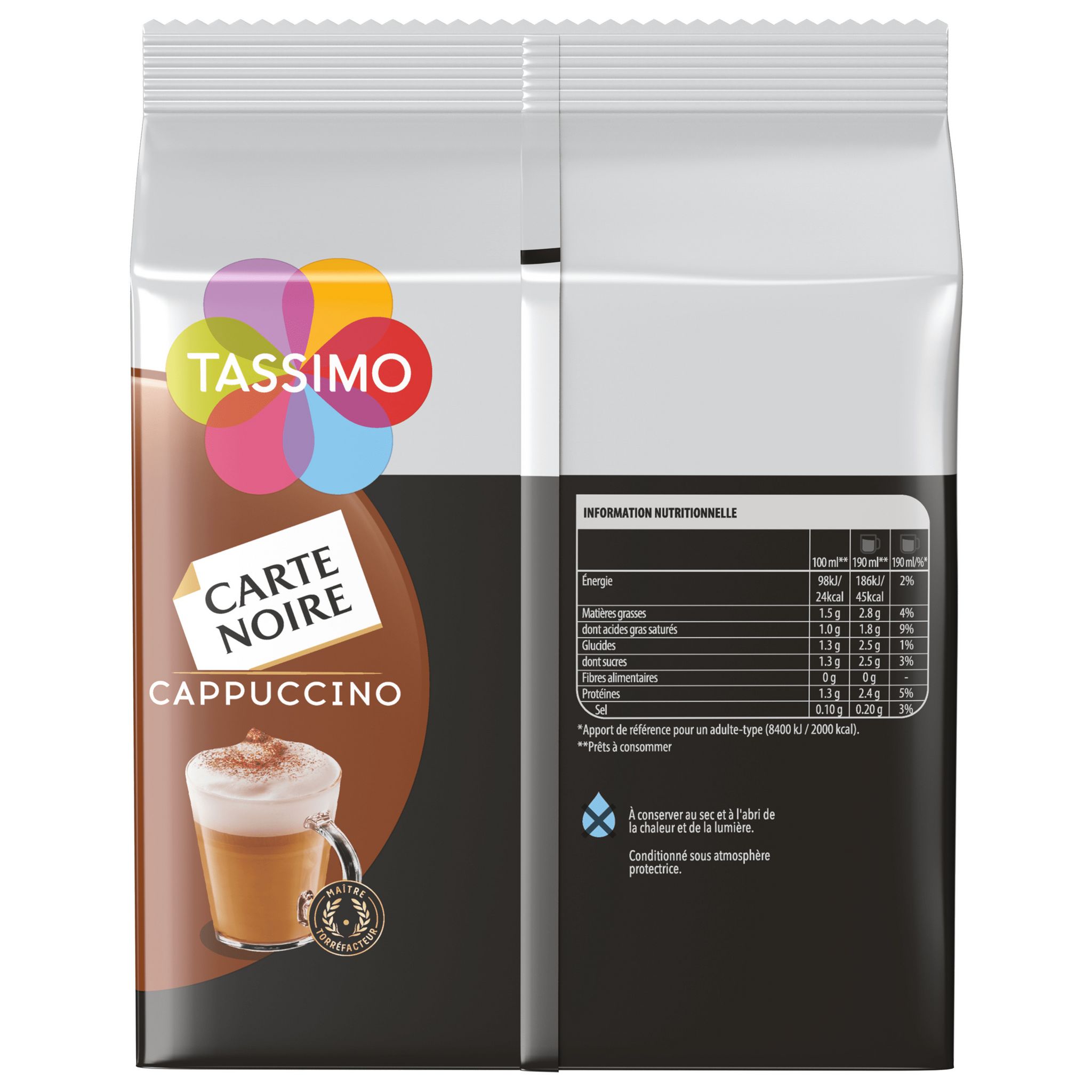 Voir la diapositive 3 : TASSIMO Dosettes de café carte noire cappuccino 16 dosettes 267g