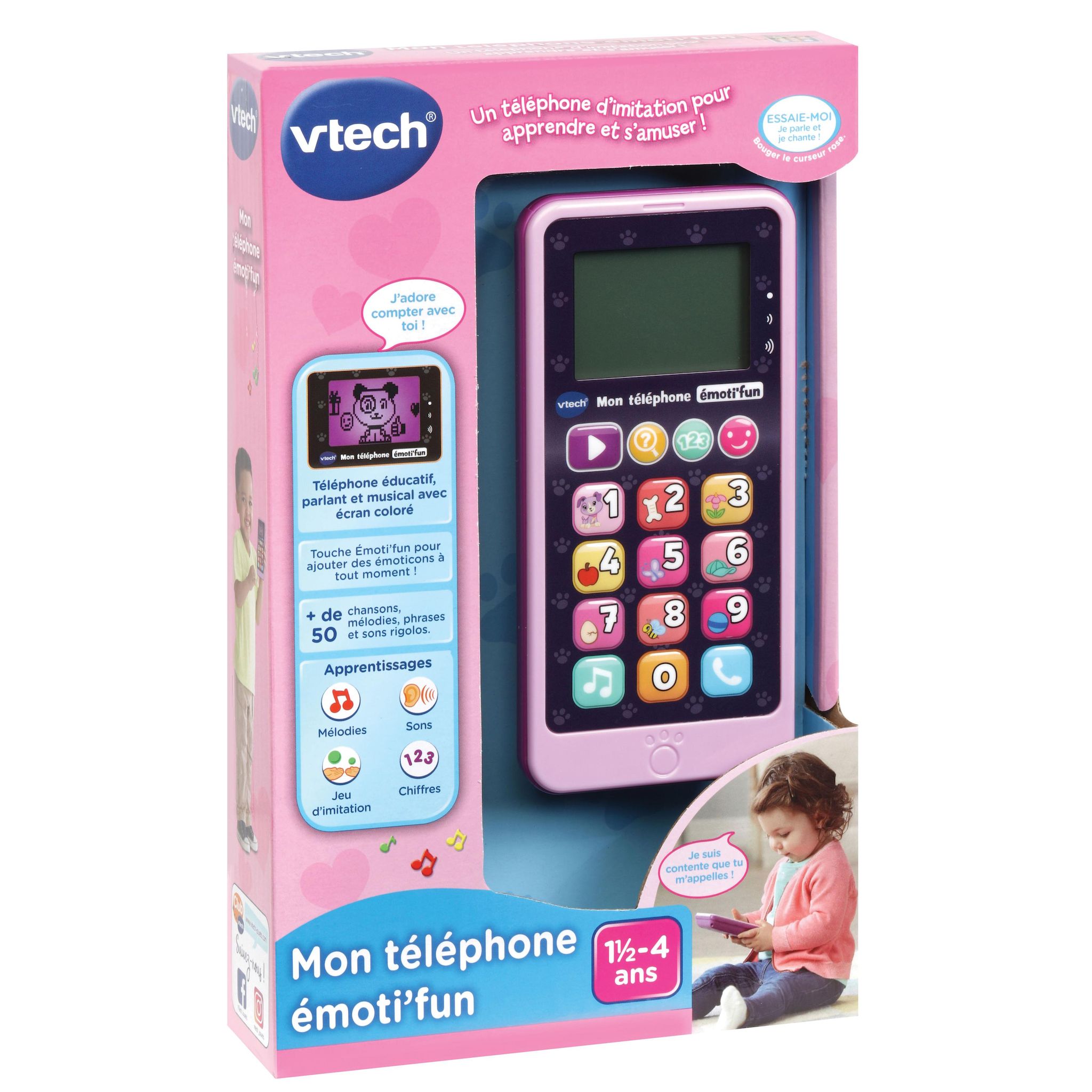 Voir la diapositive 5 : VTECH Téléphone Emottifun - Rose