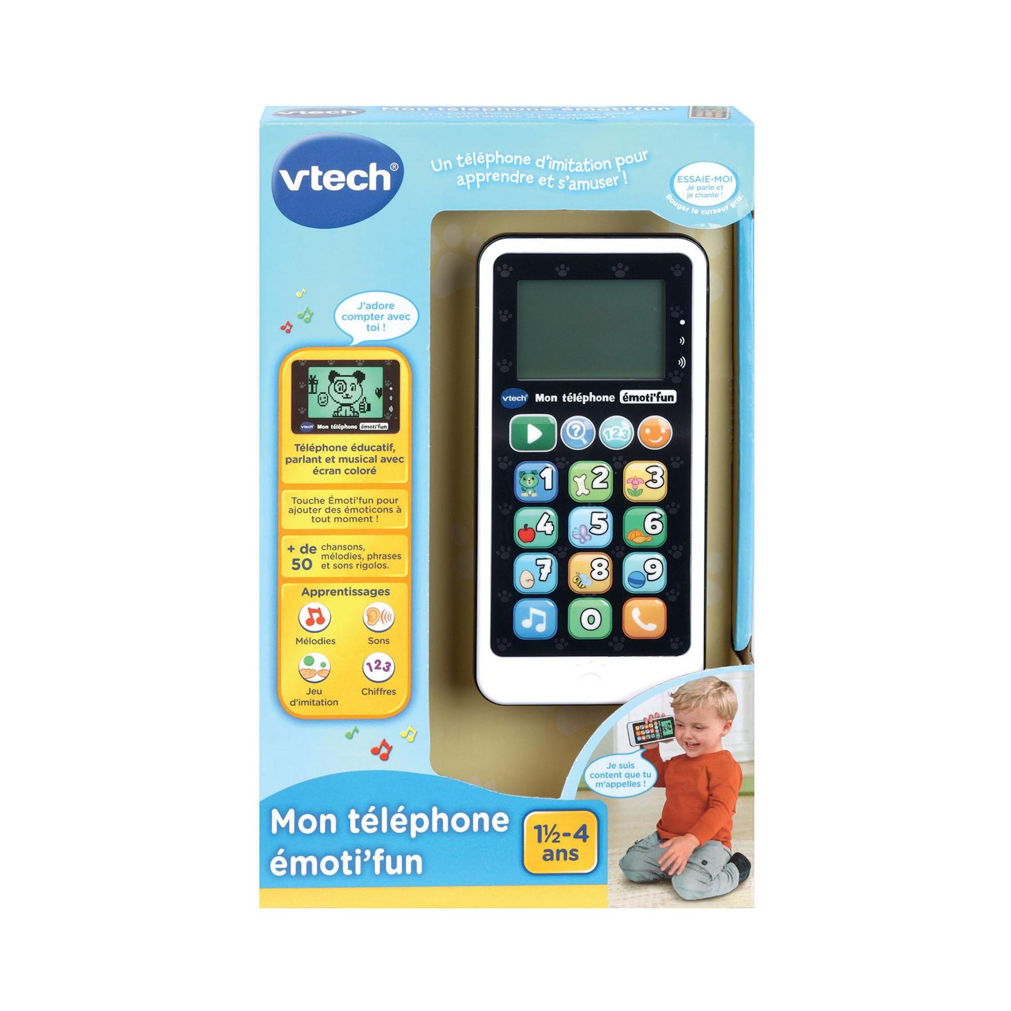 VTECH Téléphone Emottifun - Noir et Blanc