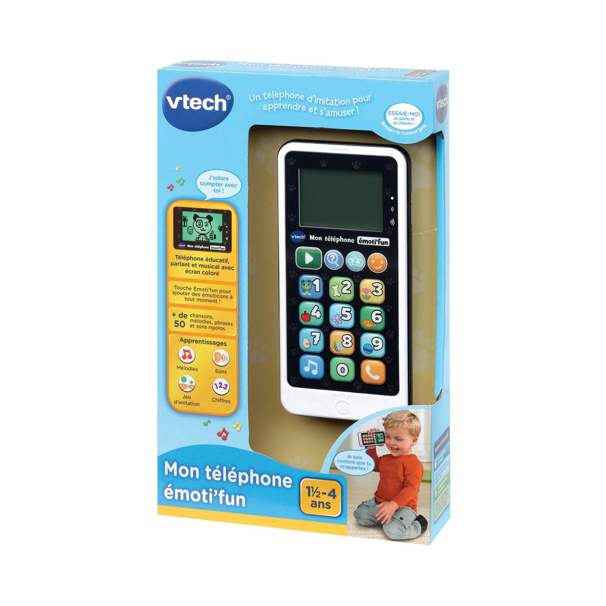 Voir la diapositive 3 : VTECH Téléphone Emottifun - Noir et Blanc