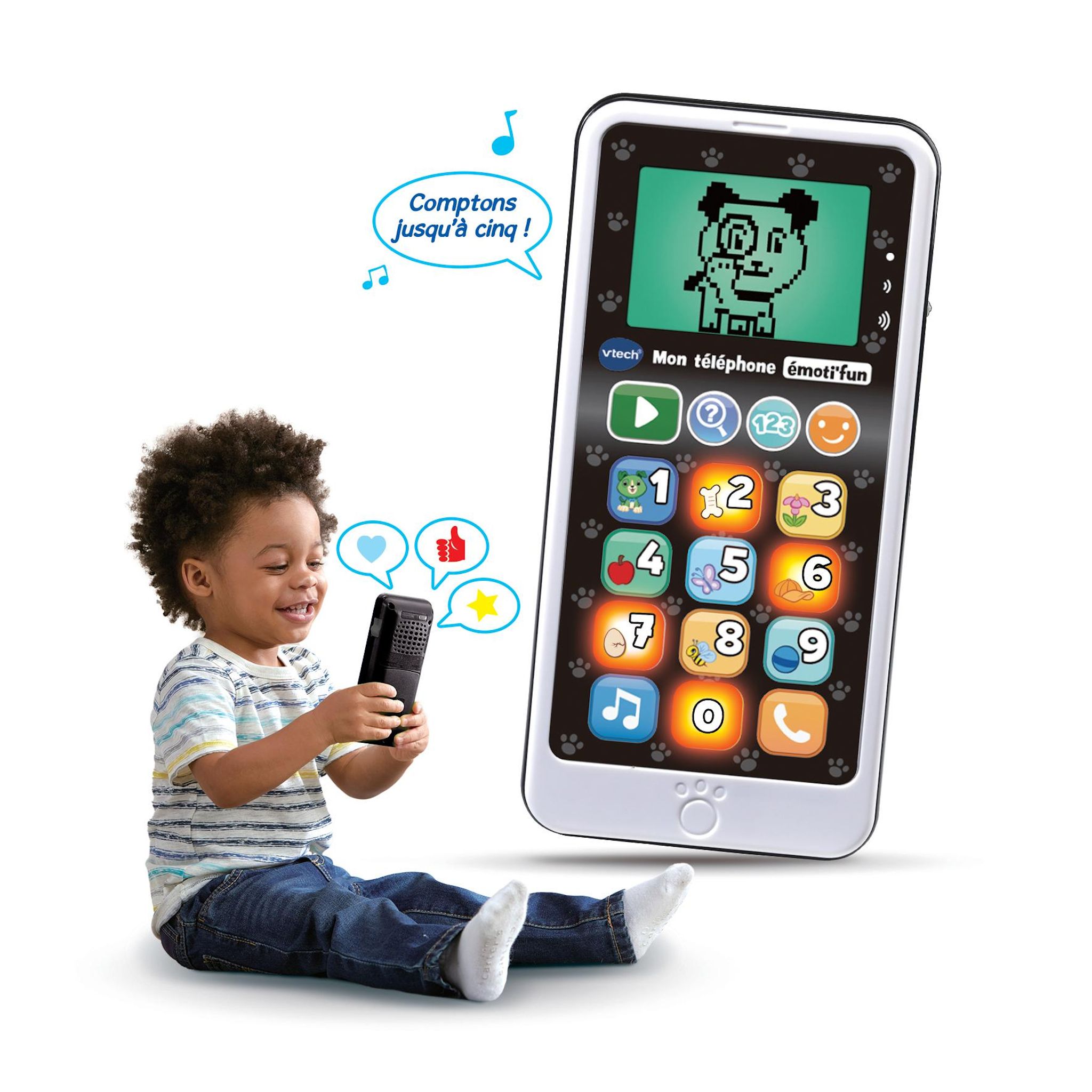 Voir la diapositive 4 : VTECH Téléphone Emottifun - Noir et Blanc