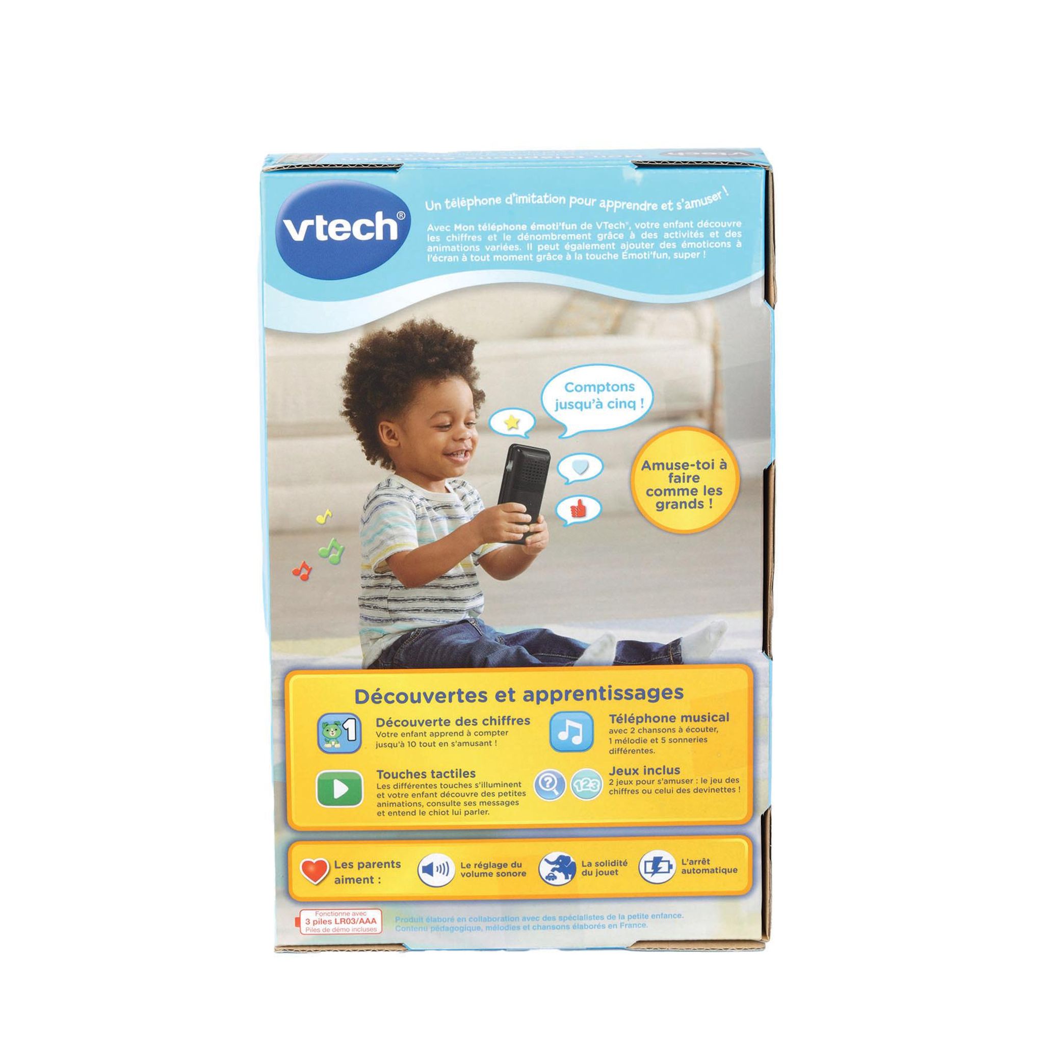 Voir la diapositive 8 : VTECH Téléphone Emottifun - Noir et Blanc