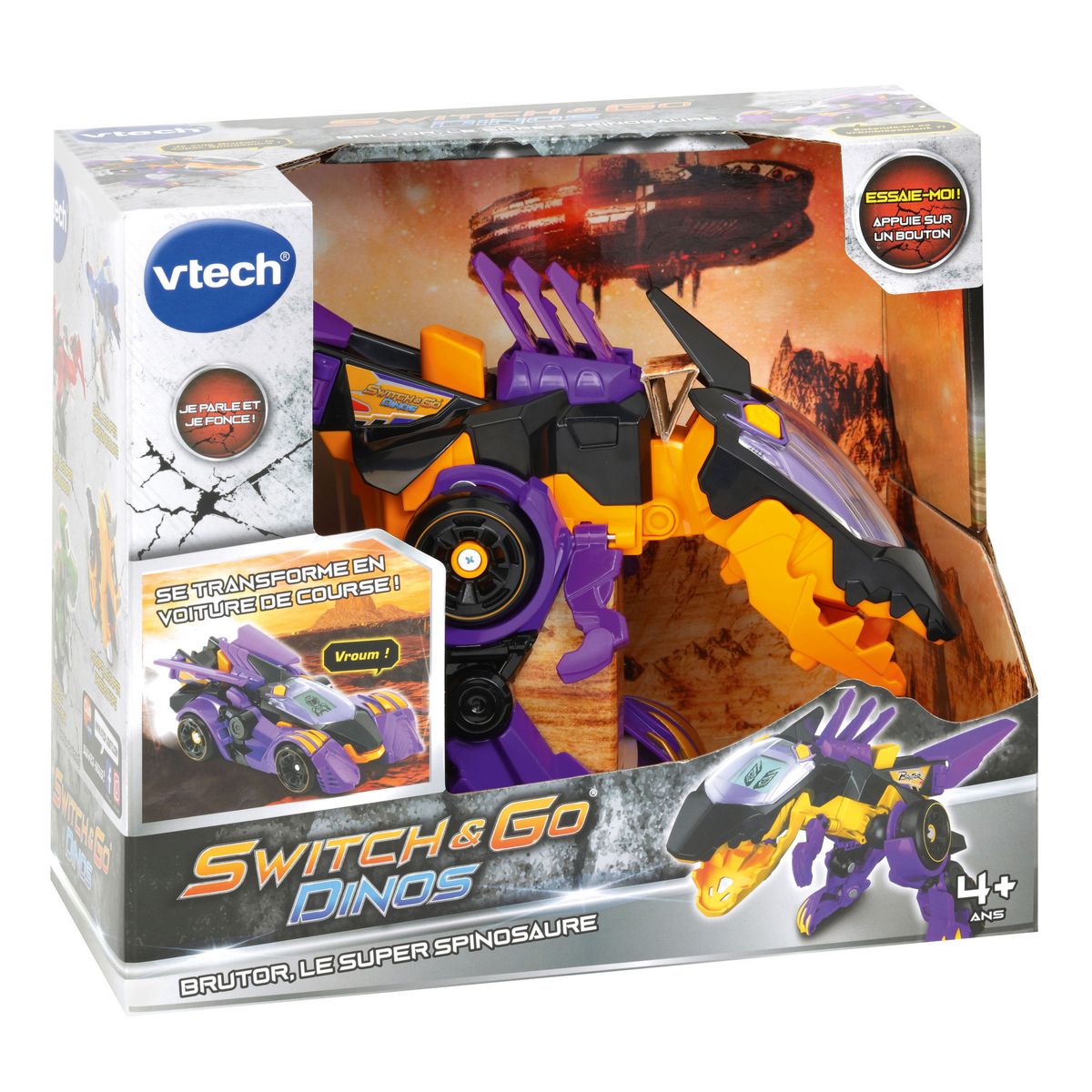 VTECH Voiture de course Brutor Super Spinosaure - Switch & Go Dinos