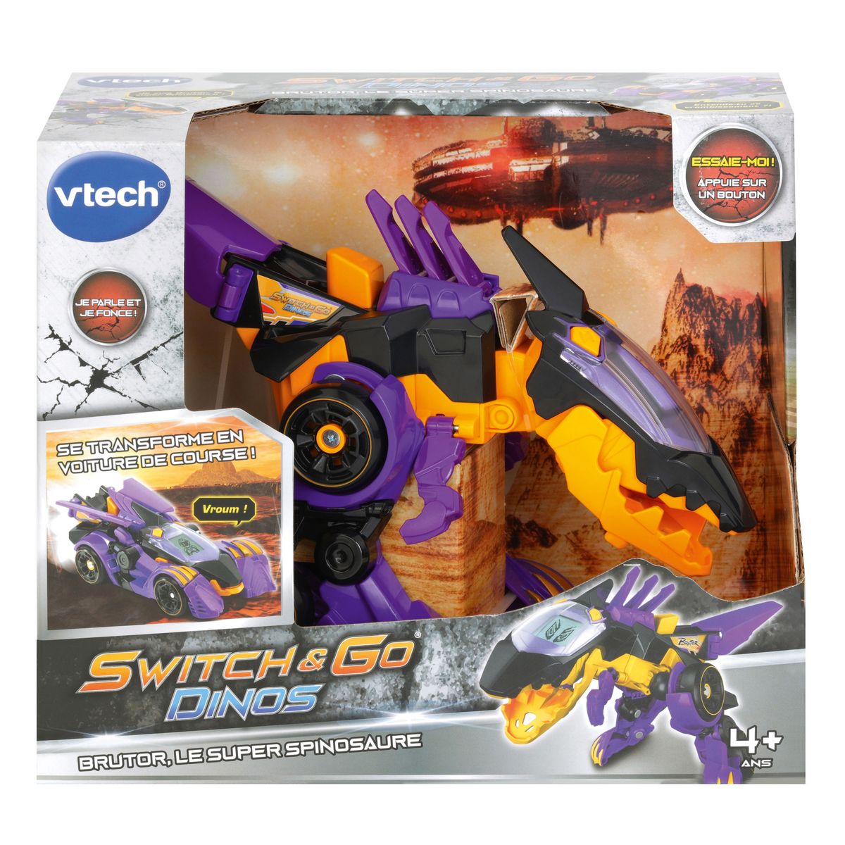 VTECH Voiture de course Brutor Super Spinosaure - Switch & Go Dinos