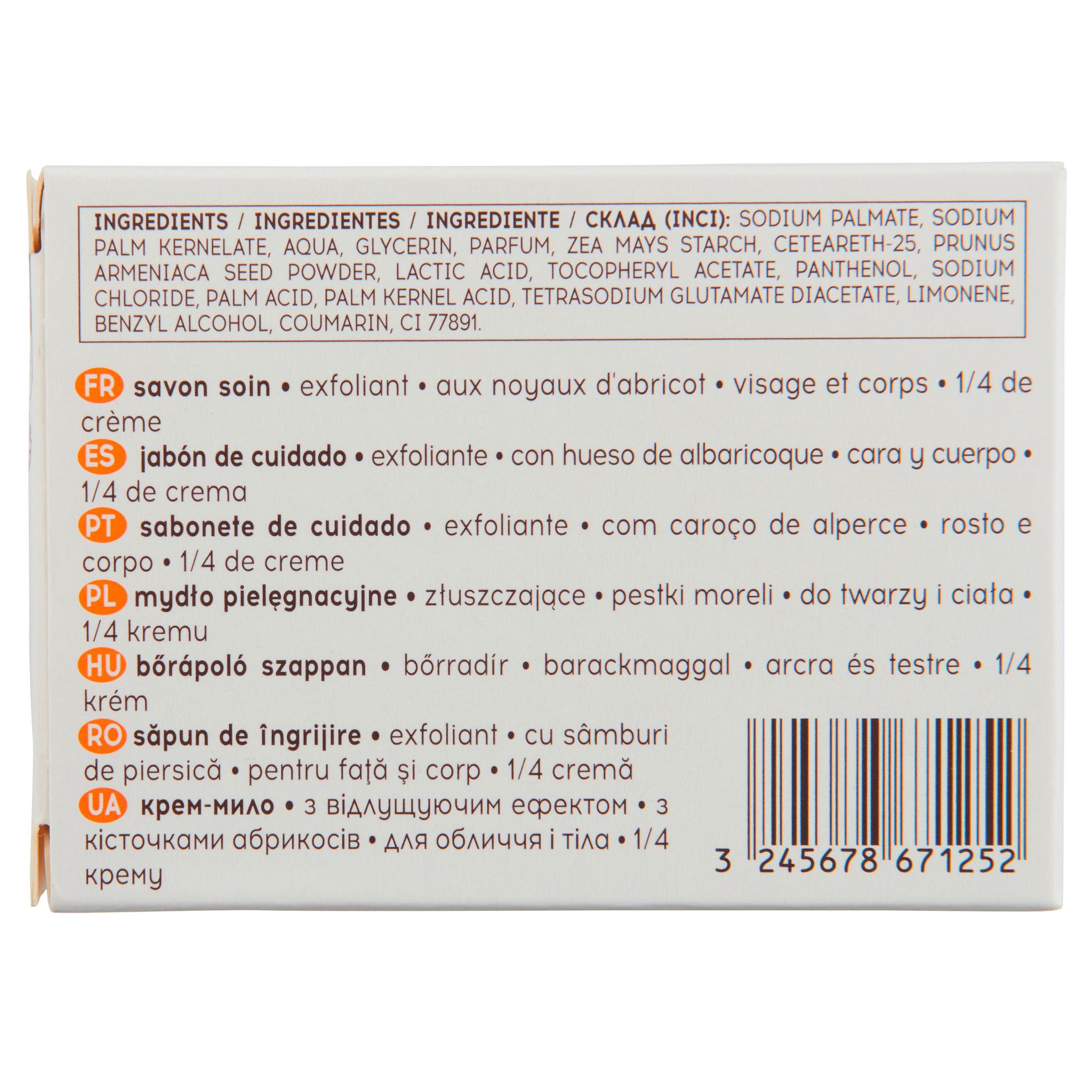 Voir la diapositive 2 : COSMIA Savon soin exfoliant aux noyaux d'abricot 90g