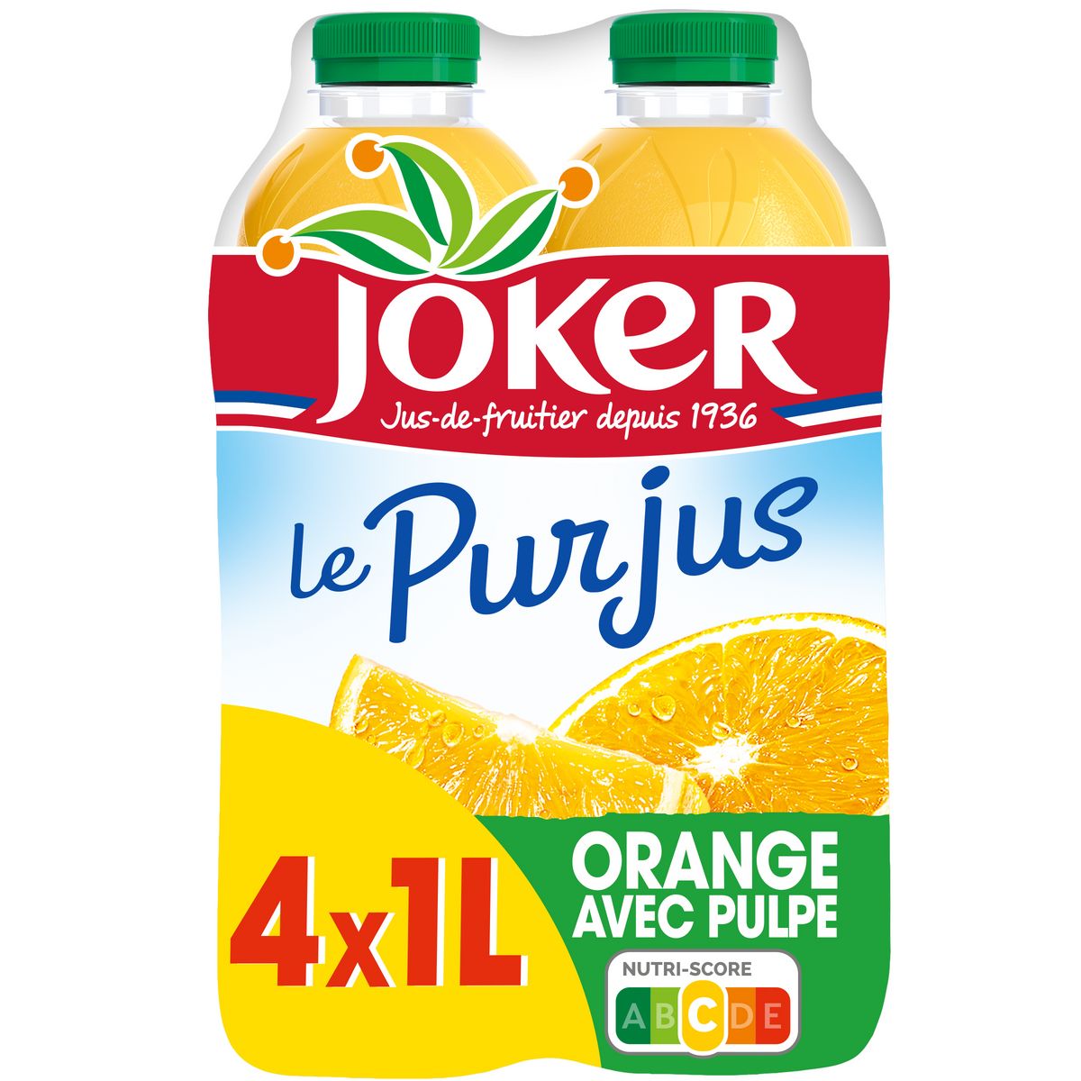 JOKER Pur jus d'orange avec pulpe 4x1l