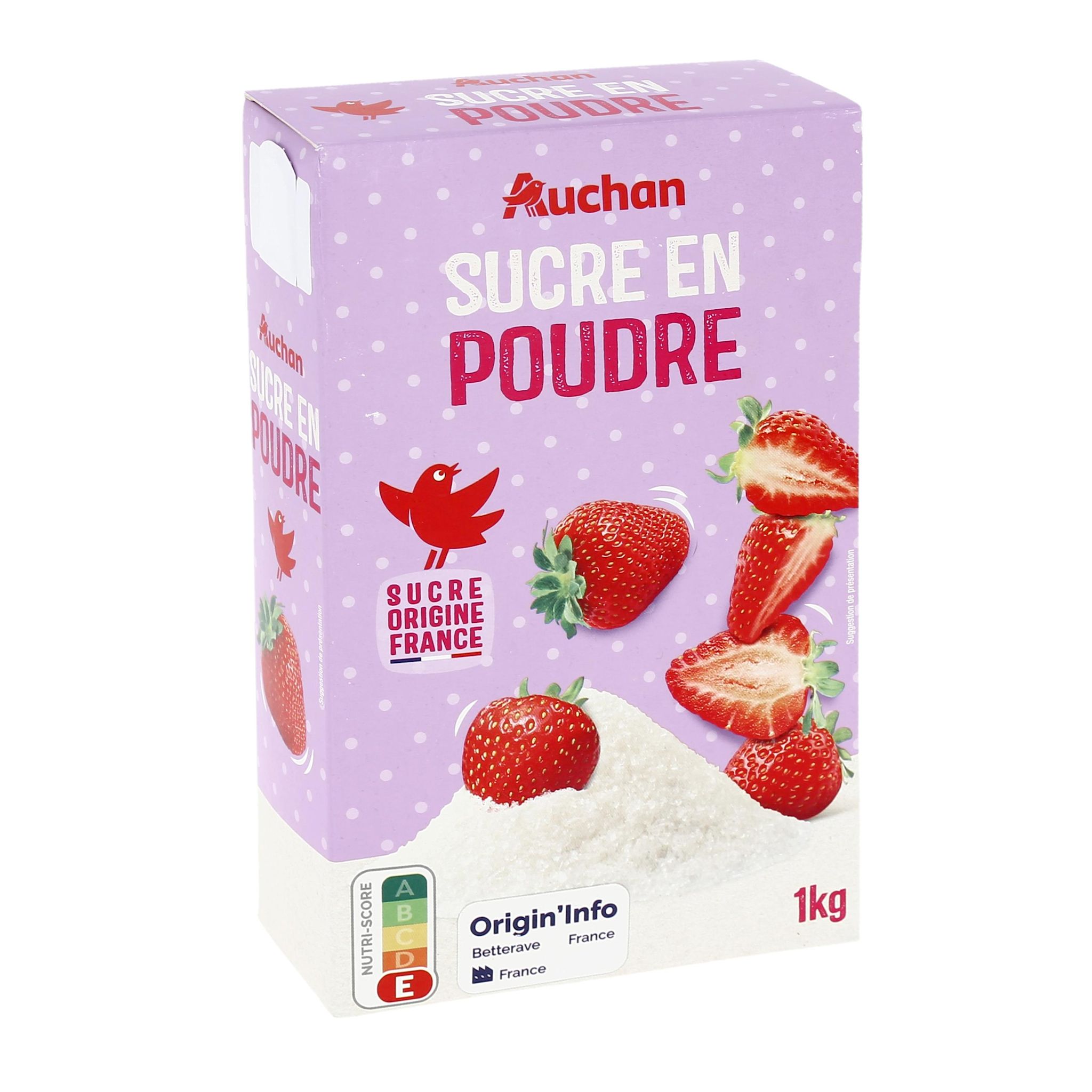 Voir la diapositive 2 : AUCHAN Sucre blanc en poudre 1kg