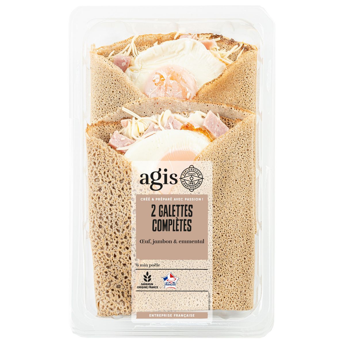 AGIS Galette complète œuf jambon et fromage 2 pièces 300g
