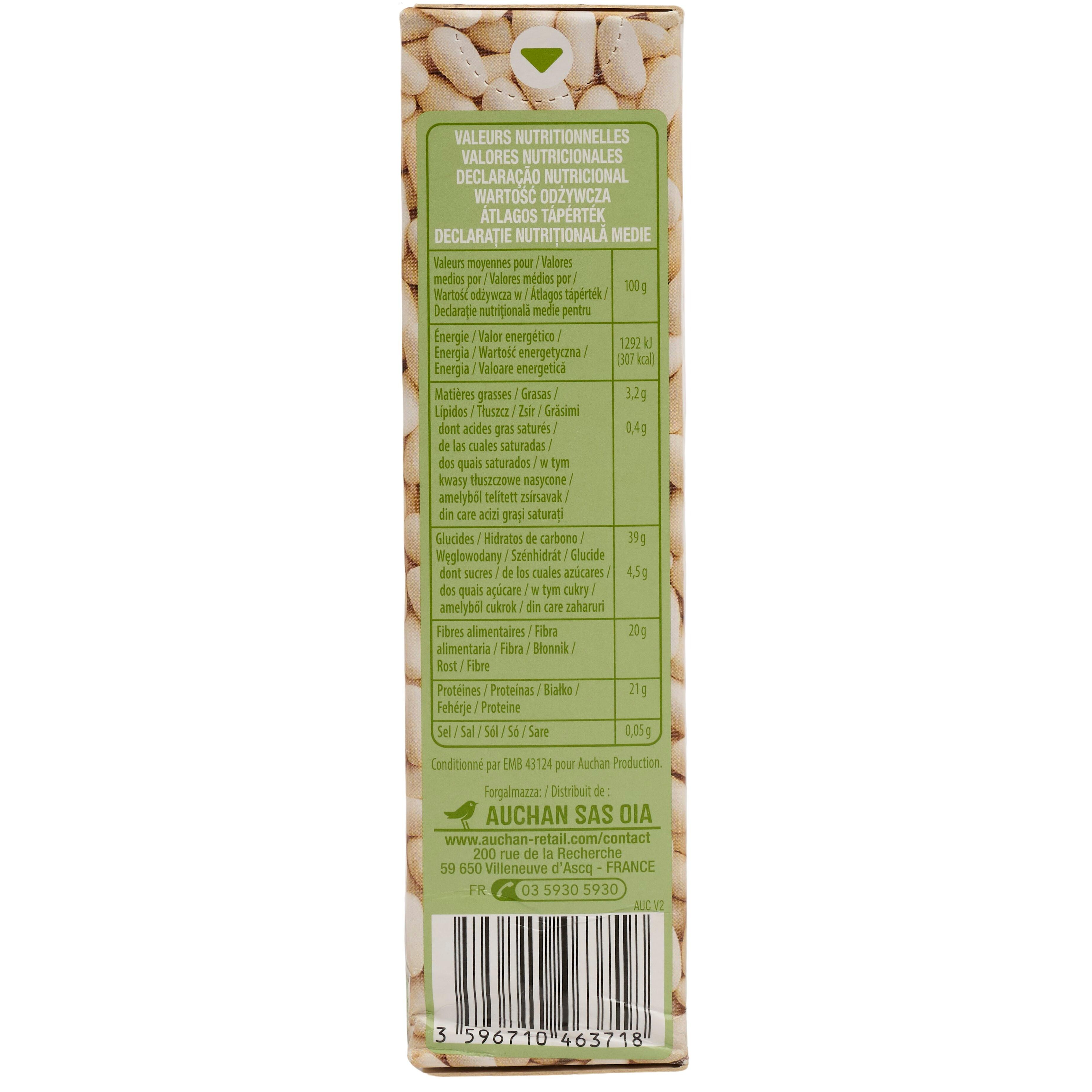 Voir la diapositive 2 : AUCHAN Haricots lingots 8 portions 500g