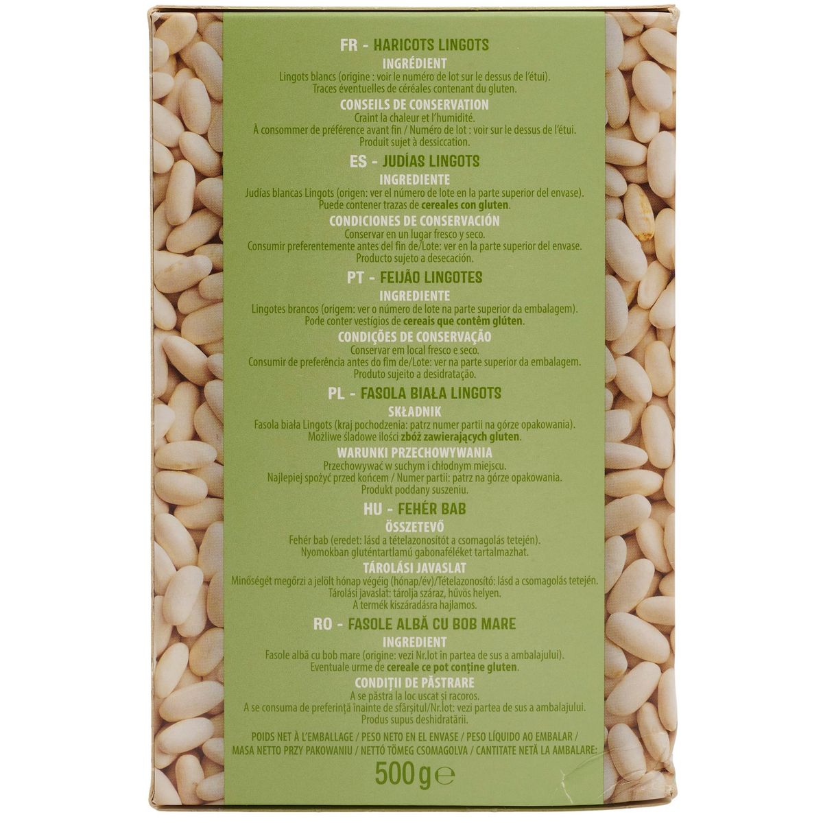 AUCHAN Haricots lingots 8 portions 500g