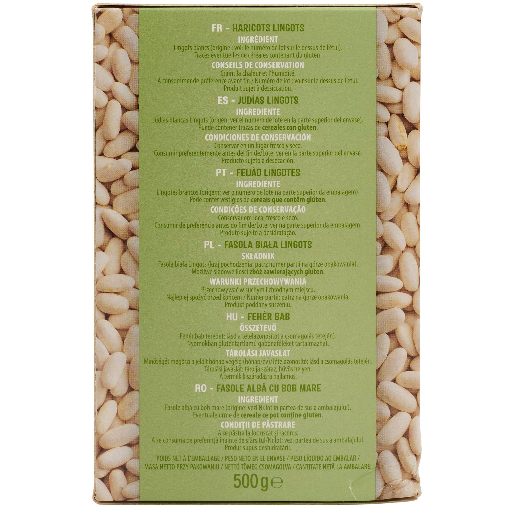 Voir la diapositive 4 : AUCHAN Haricots lingots 8 portions 500g