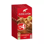 COTE D'OR Tablettes de chocolat au lait extra 4 pièces 4x100g