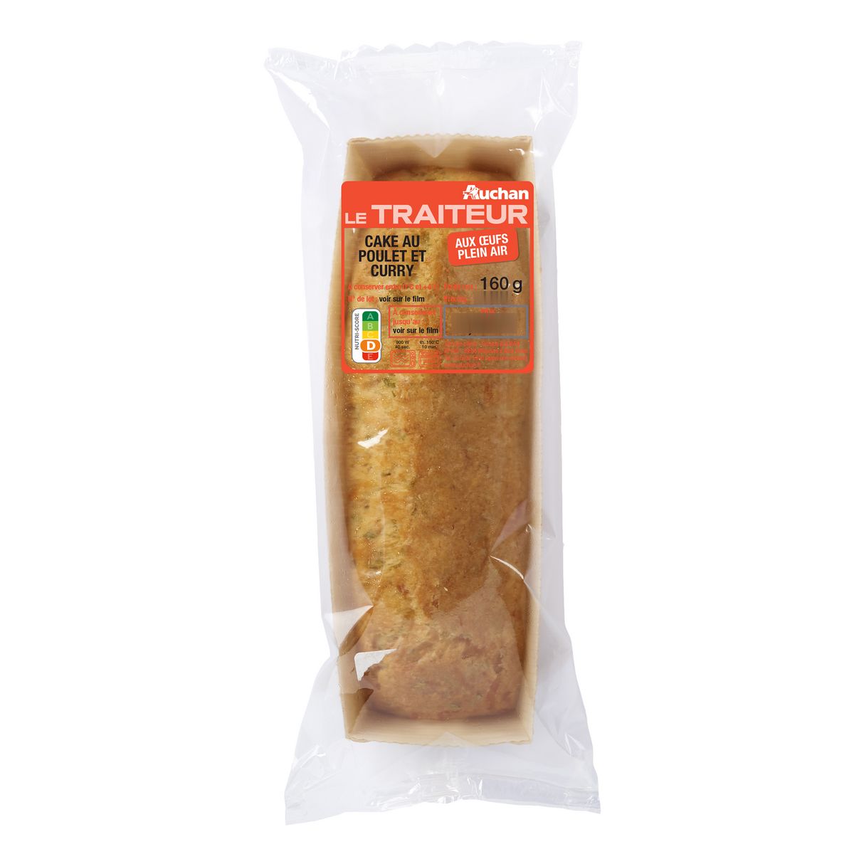 AUCHAN LE TRAITEUR Cake au poulet et curry 160g
