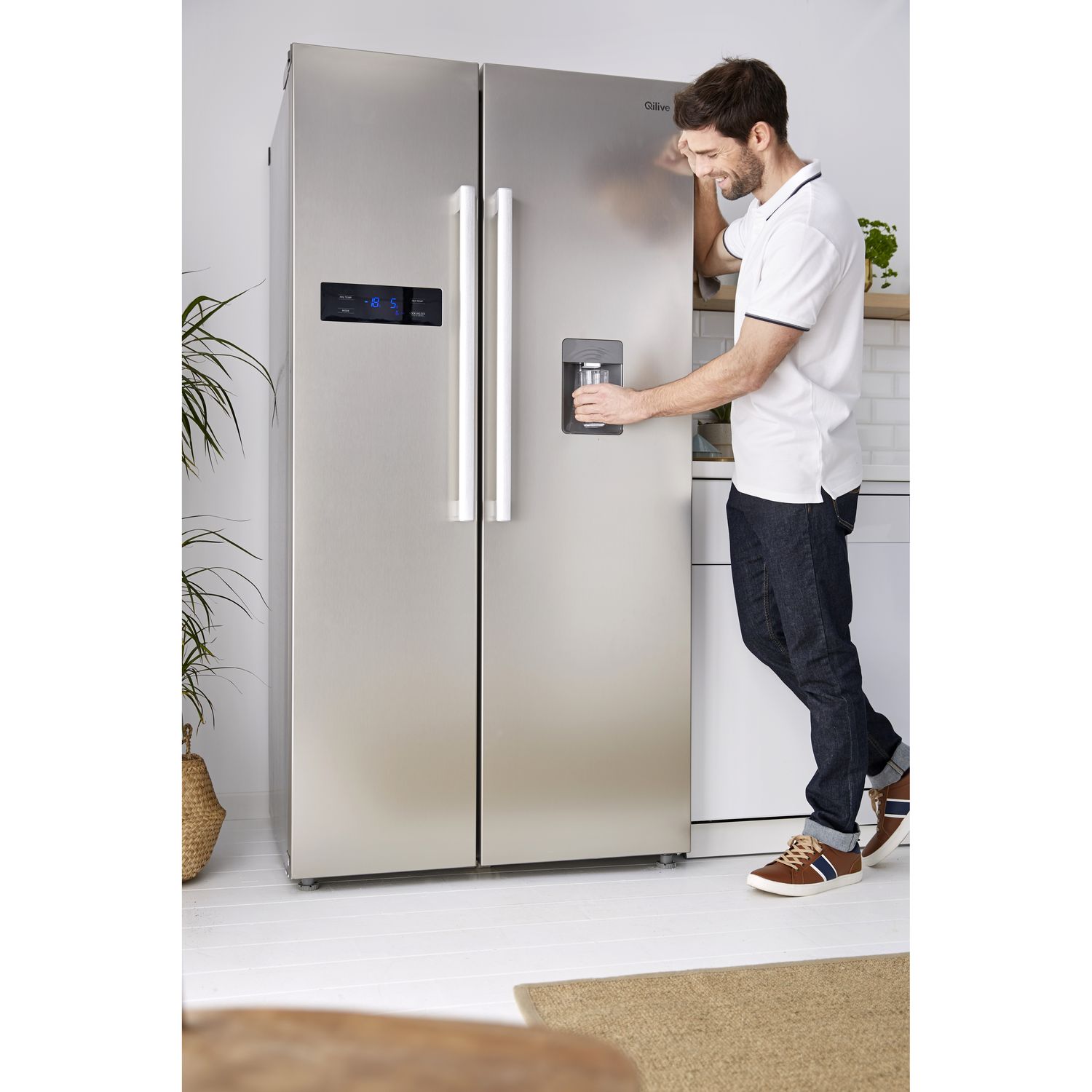 Voir la diapositive 3 : QILIVE Réfrigérateur américain Q.6517, 535 L, Froid ventilé No frost, F
